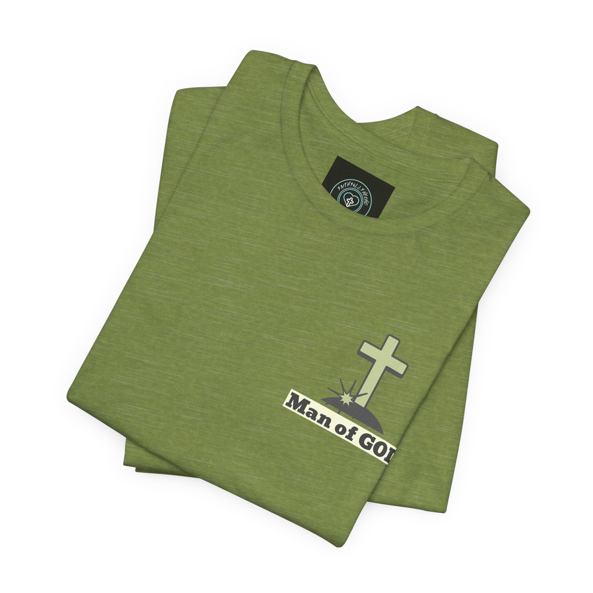 Men's Tshirt - 1 Corinthians 16:13 Bible Verse Design. Man of God, Stand firm in the Faith