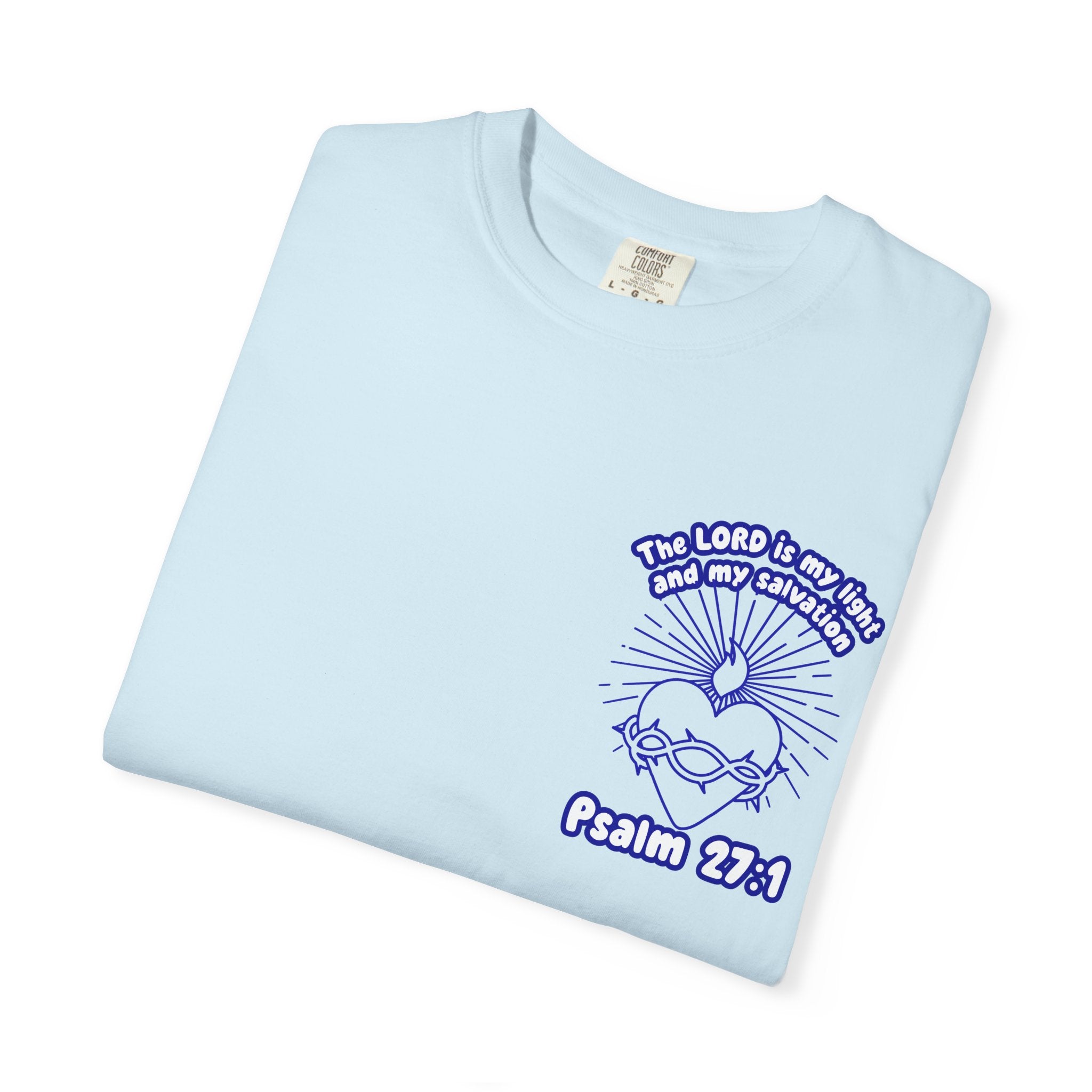 Christian Cross Unisex Tee - The Lord is my Light and my Salvation Design