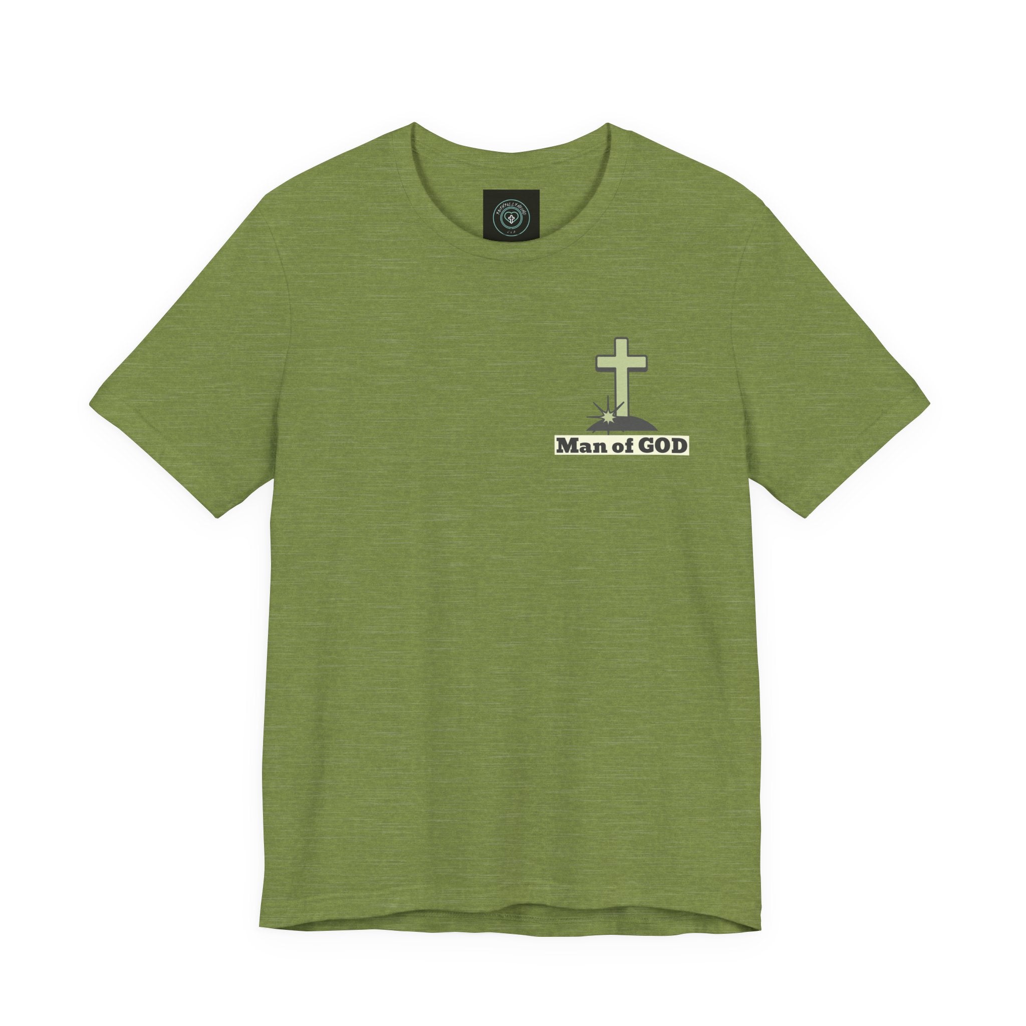 Men's Tshirt Colorful Fonts  - 1 Corinthians 16:13 Bible Verse Design. Man of God, Stand firm in the Faith