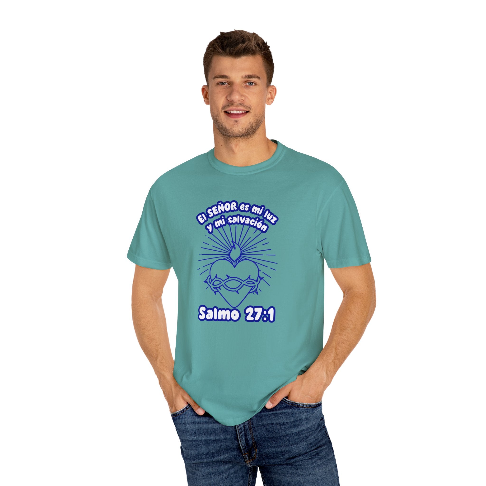 Christian Unisex Spanish Tee - Inspirado en el Salmo 27:1 " El seÑor es mi Luz y mi Salvacion. Great for gift, Birthday, Church.