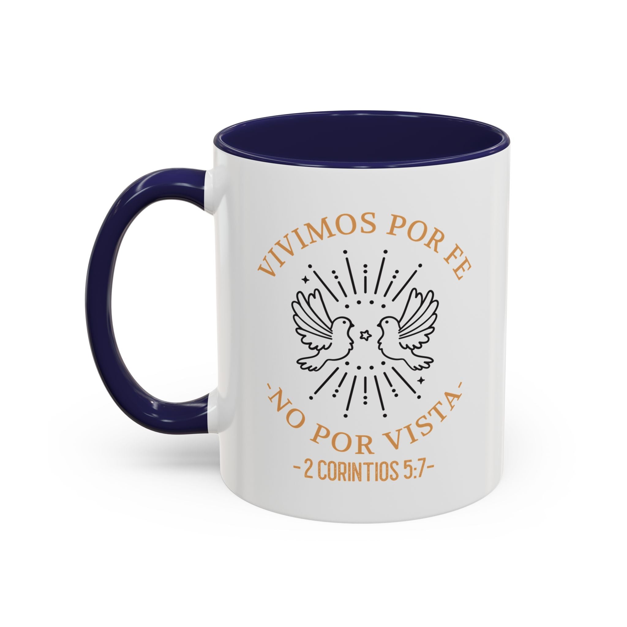 Coffee Mug Cristianos -  "Vivimos por Fe no por Vista" Taza de Cafe Fe Religiosa 11oz/15oz
