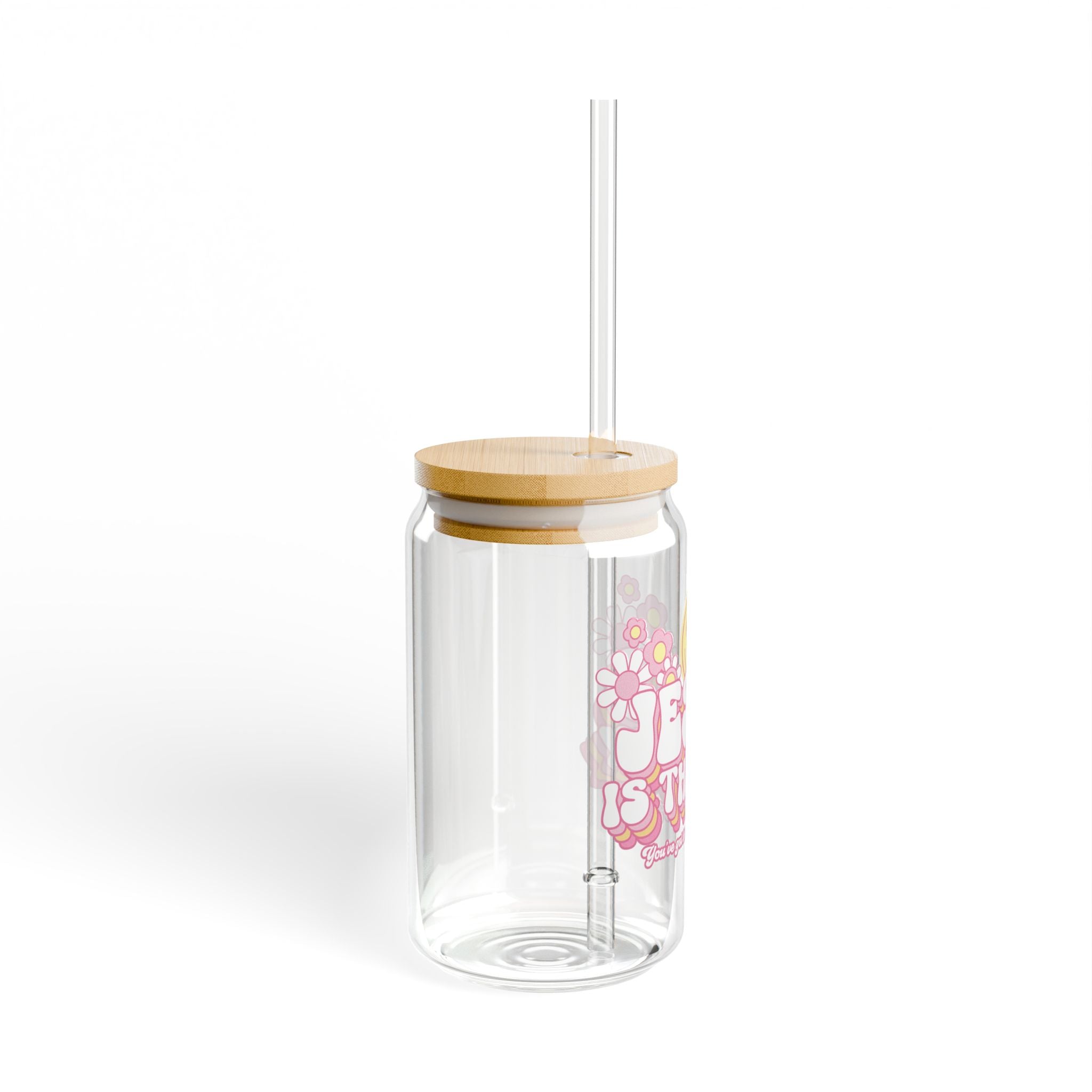 Sipper Glass - Jesus is the Way | 16oz | Spiritual inspired Fun Personalized Drinkware, Perfect for Home, Parties, Gifts, Eco-Friendly & Reusable!