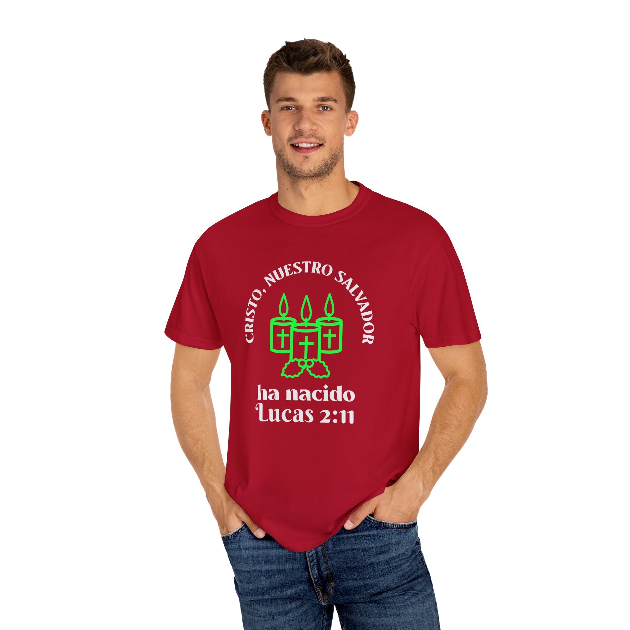 Camisa Cristiana “Cristo Nuestro Salvador” – Inspirada en Lucas 2:11 | Unisex T-shirt Christmas shirt - Red - Family - Christian