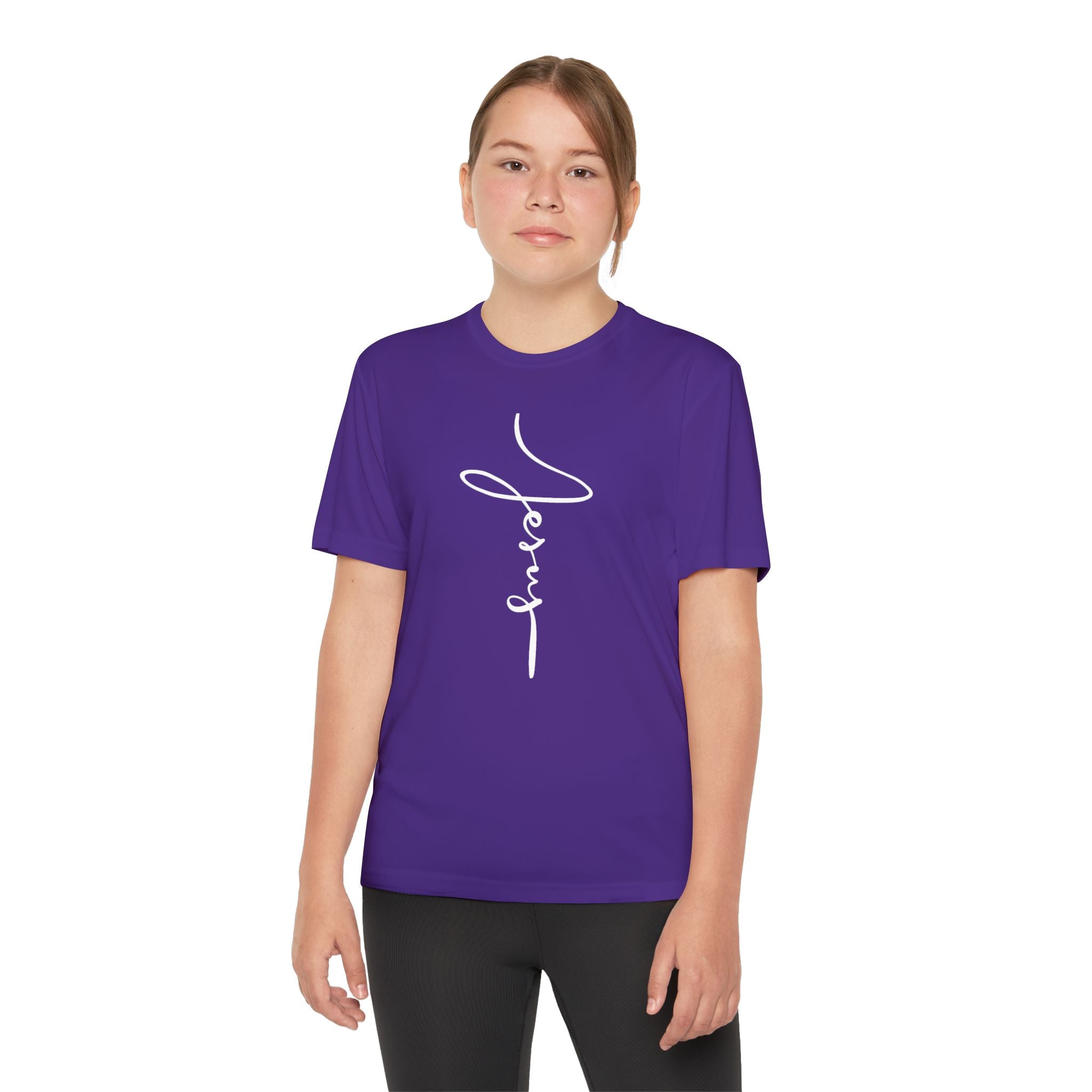 Jesus Youth Competitor Tee, Inspirational Youth Family T-Shirt, Motivational Sports Tee, Kids Athletic Shirt, Gift for Young Athletes, Encouragement Top