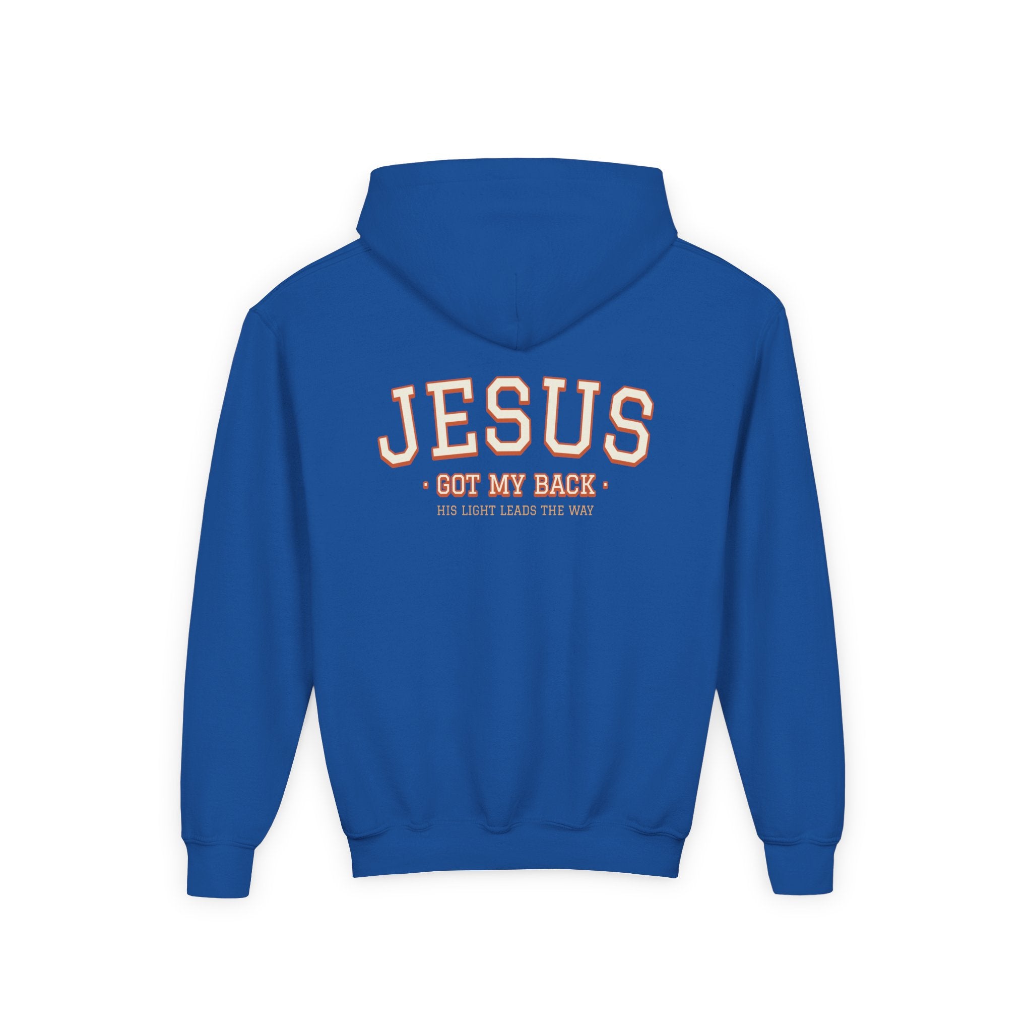Jesus Got My Back Youth Hoodie - Heavy Blend Sweatshirt - Faith Christian values