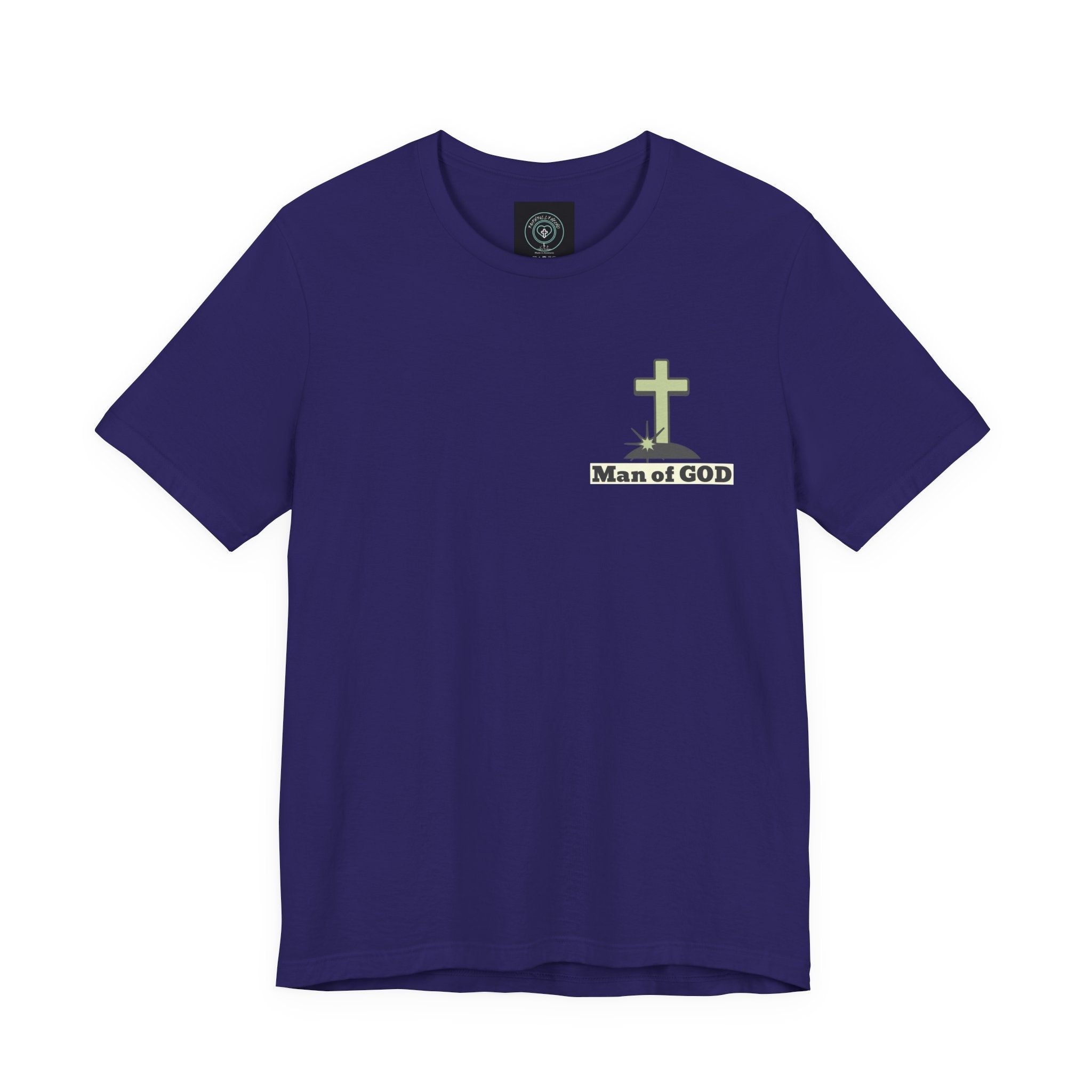 Men's Tshirt Colorful Fonts  - 1 Corinthians 16:13 Bible Verse Design. Man of God, Stand firm in the Faith