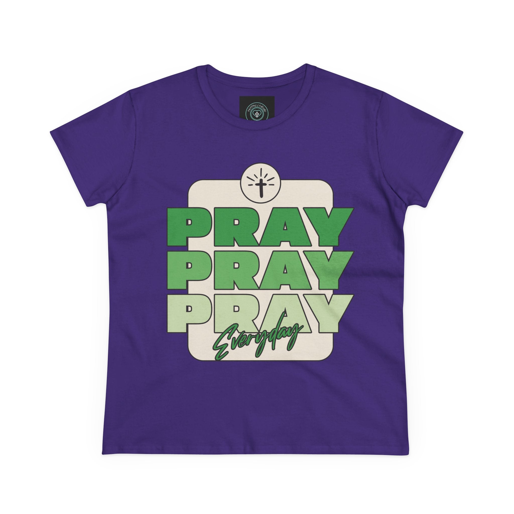 Pray Inspirational Women's Tee, Casual Faith Shirt, Everyday Affirmation Top, Pray Pray Green Graphic Tee, Gift for Her
