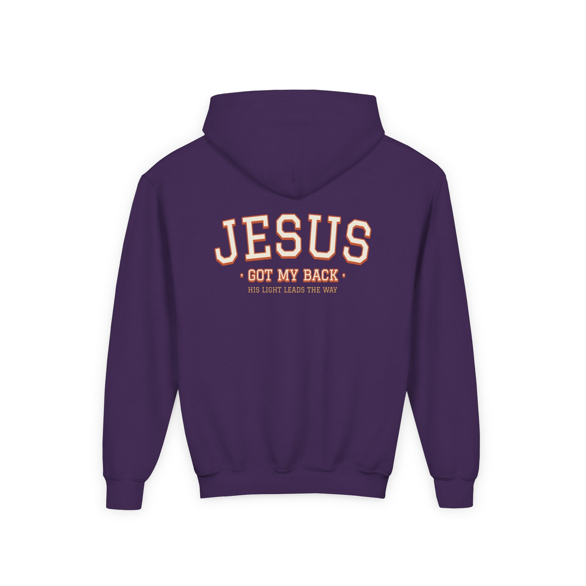 Jesus Got My Back Youth Hoodie - Heavy Blend Sweatshirt - Faith Christian values
