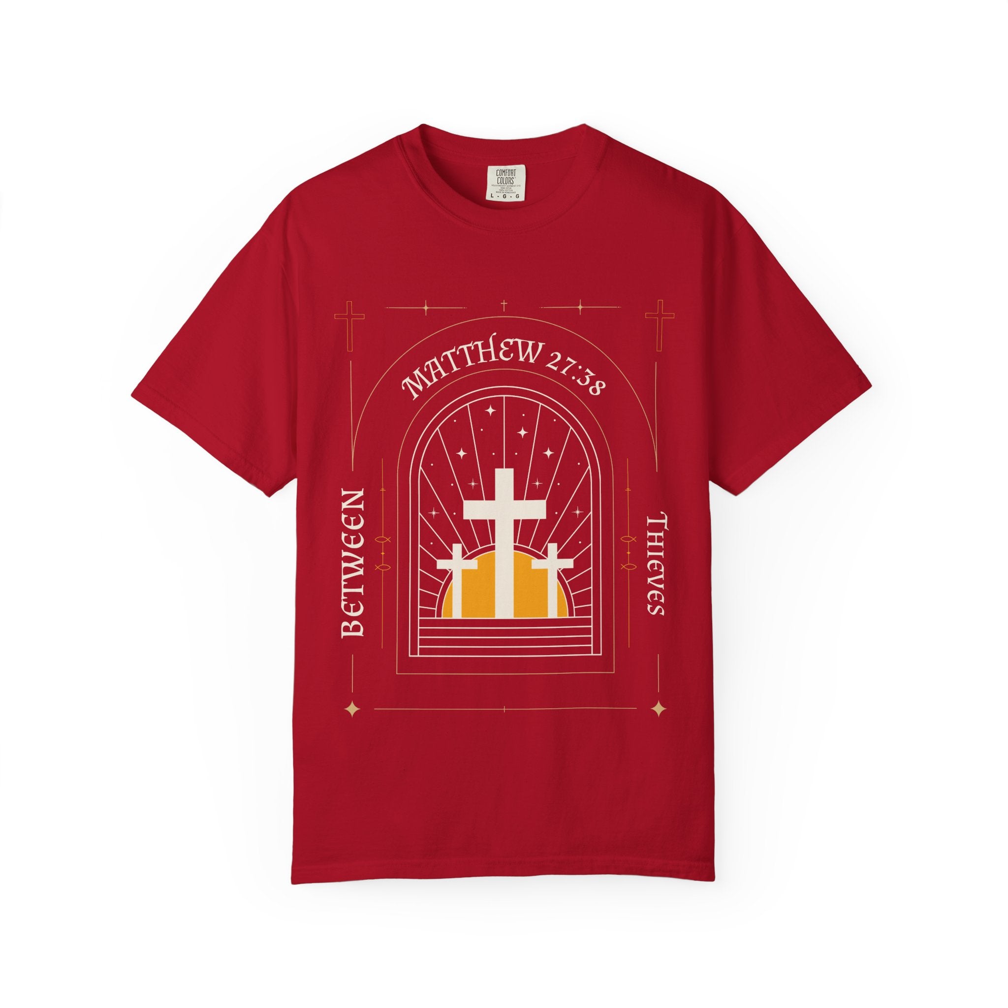 Faith-Inspired Unisex T-Shirt, Christian Graphic Tee, Inspirational Apparel, Religious Gift, Matthew 27:38, Casual Adult Wear
