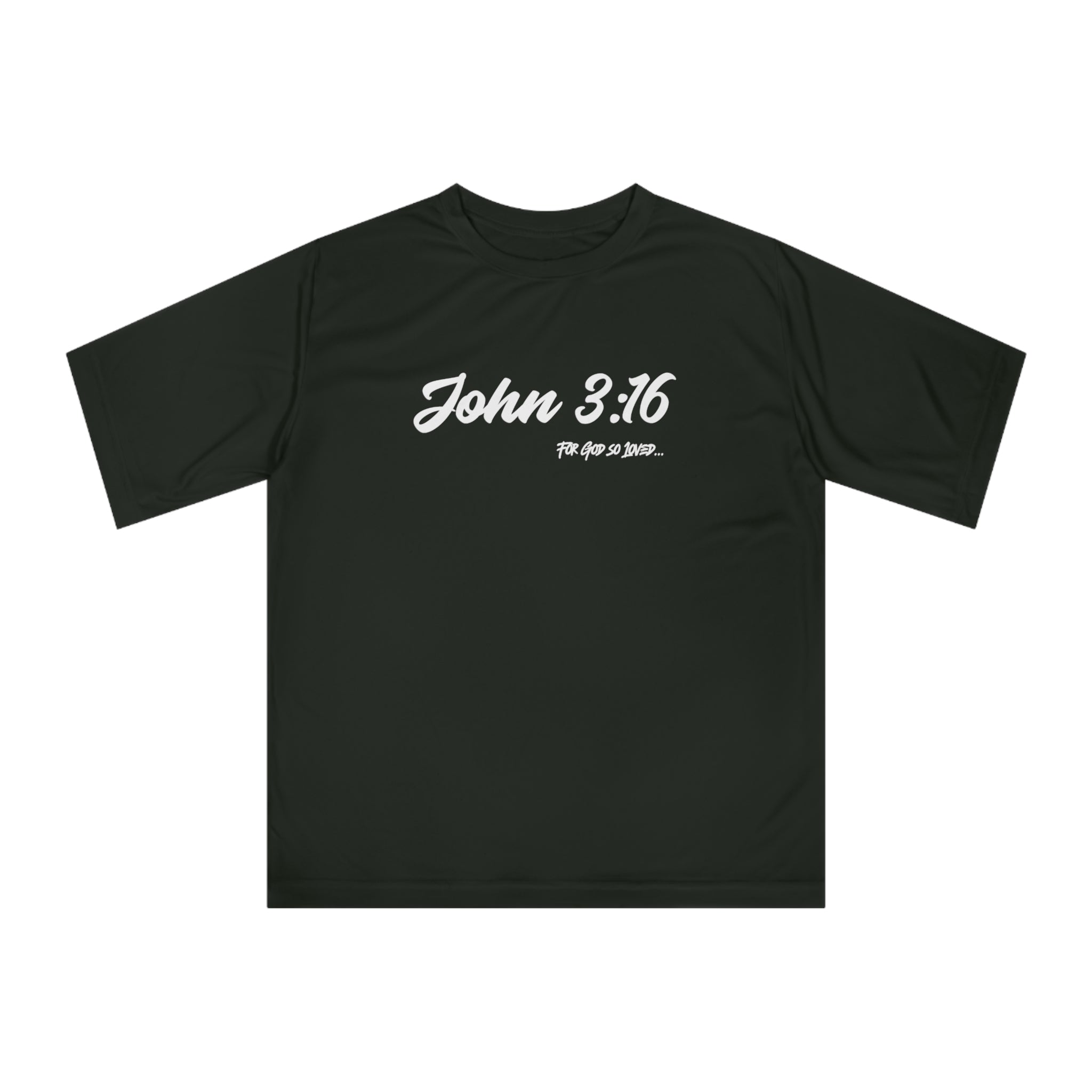 Christian Performance Zone T-Shirt for Athletes Bible Verse John 3:16 | Unisex Athletic Tee Minimalist
