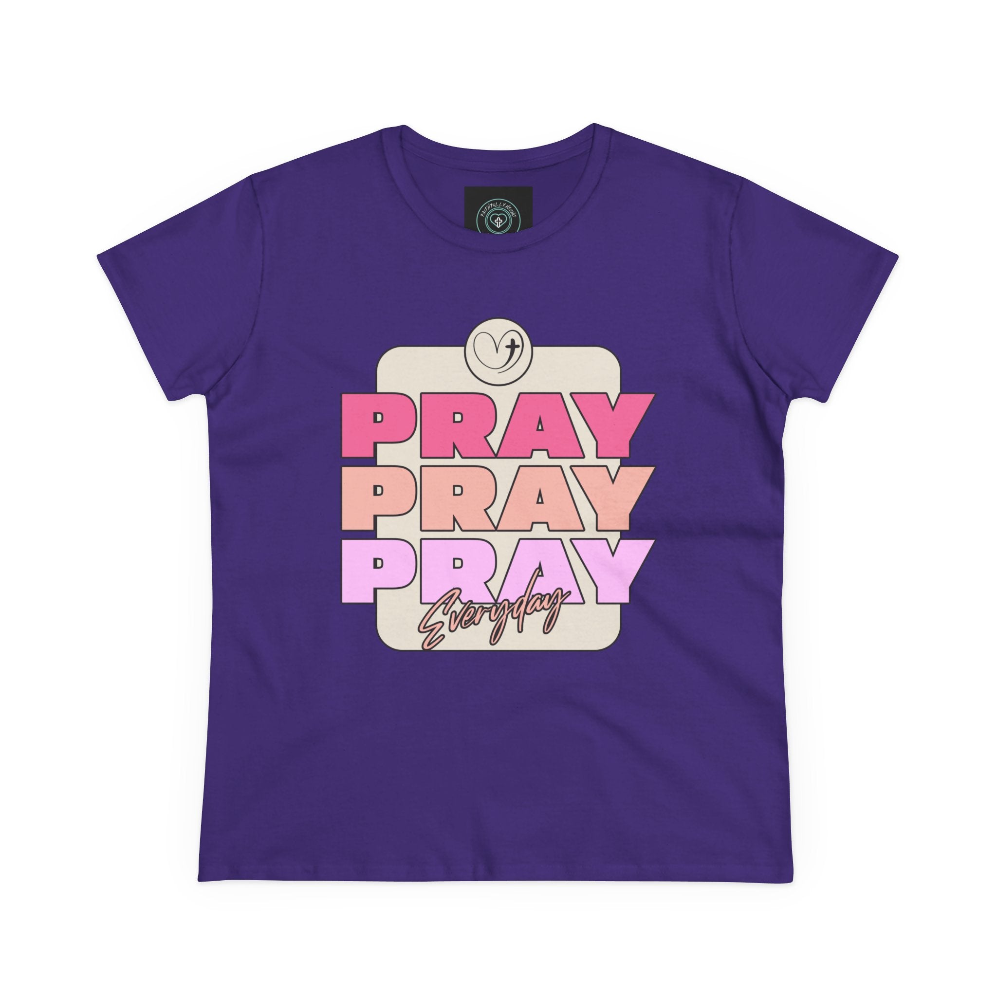 Inspirational Women's Tee, Casual Faith Shirt, Everyday Affirmation Top, Pray Pray Pray Graphic Tee, Gift for Her