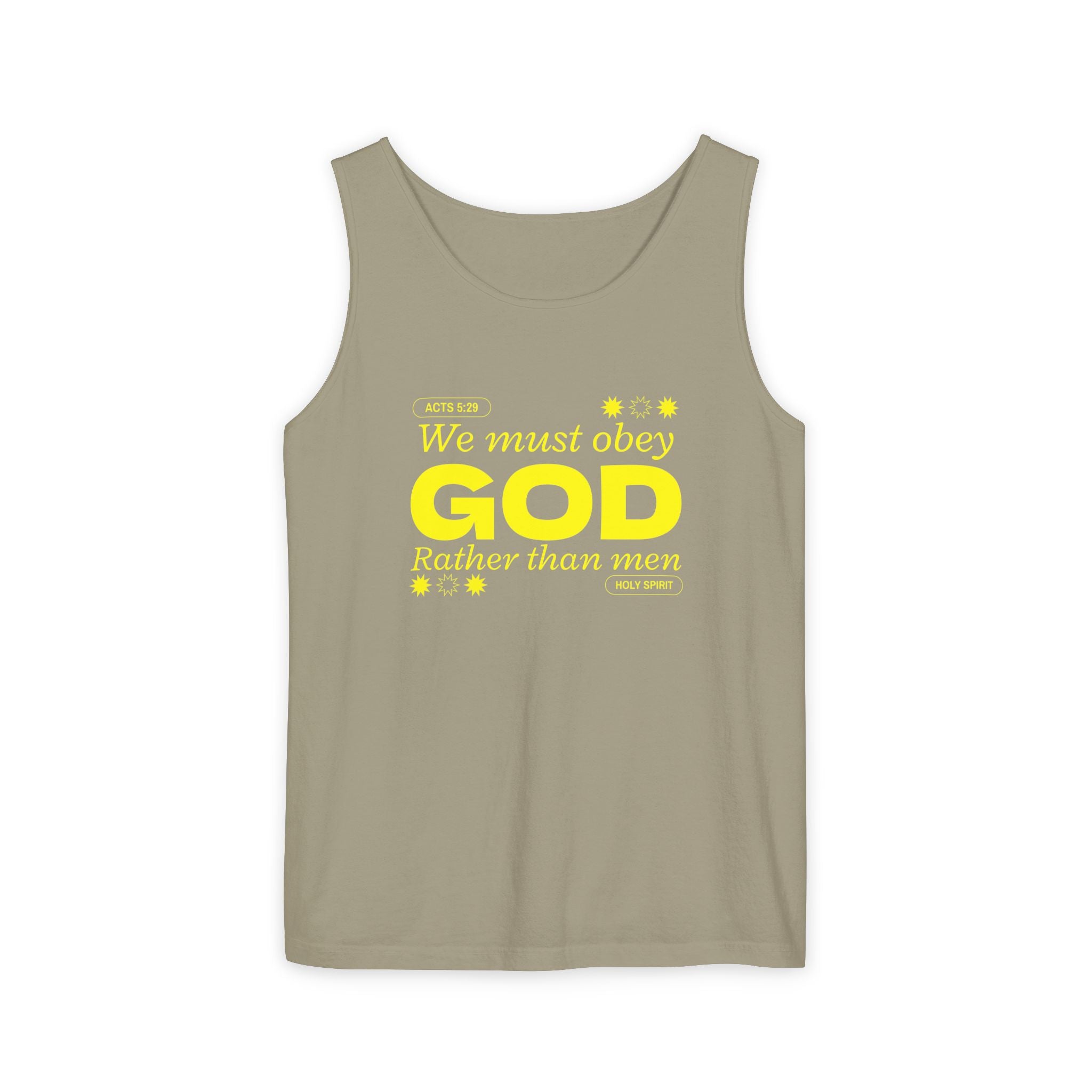 Faith-Inspired Tank Top, We must Obey God, Summer Essential, Religious Gift, Casual Wear, Christian Apparel