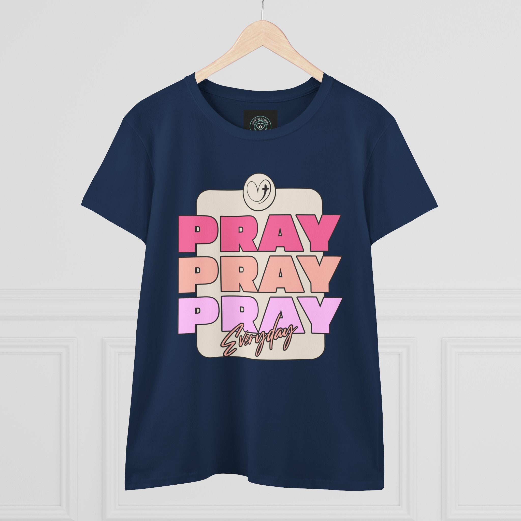 Inspirational Women's Tee, Casual Faith Shirt, Everyday Affirmation Top, Pray Pray Pray Graphic Tee, Gift for Her