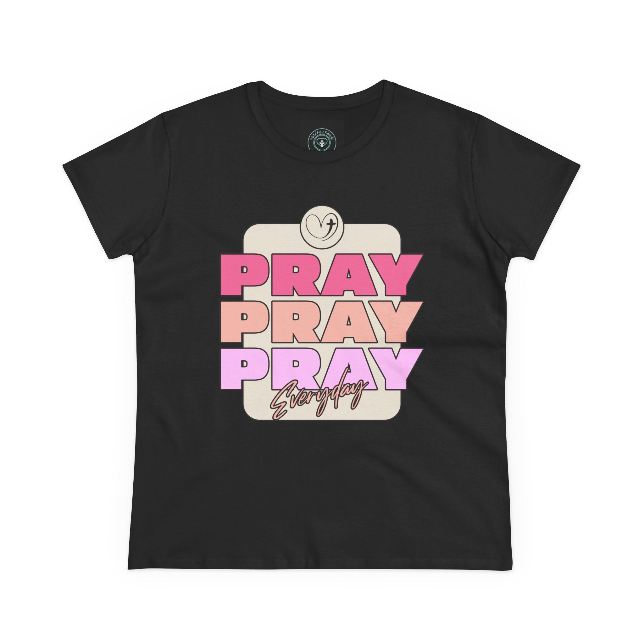 Inspirational Women's Tee, Casual Faith Shirt, Everyday Affirmation Top, Pray Pray Pray Graphic Tee, Gift for Her