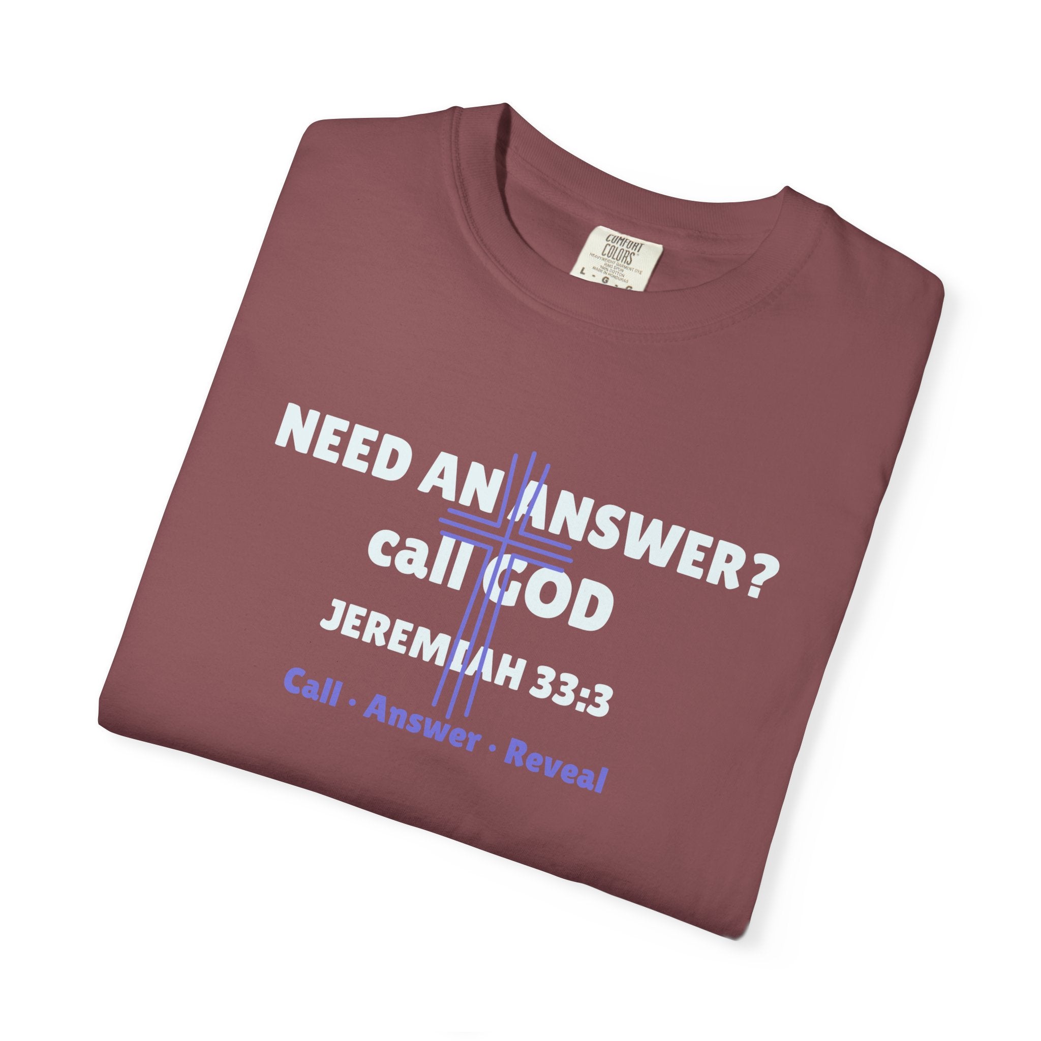 Bible Verse Unisex T-shirt - Jeremiah 33:3- Call, Answer, Reveals - Unisex