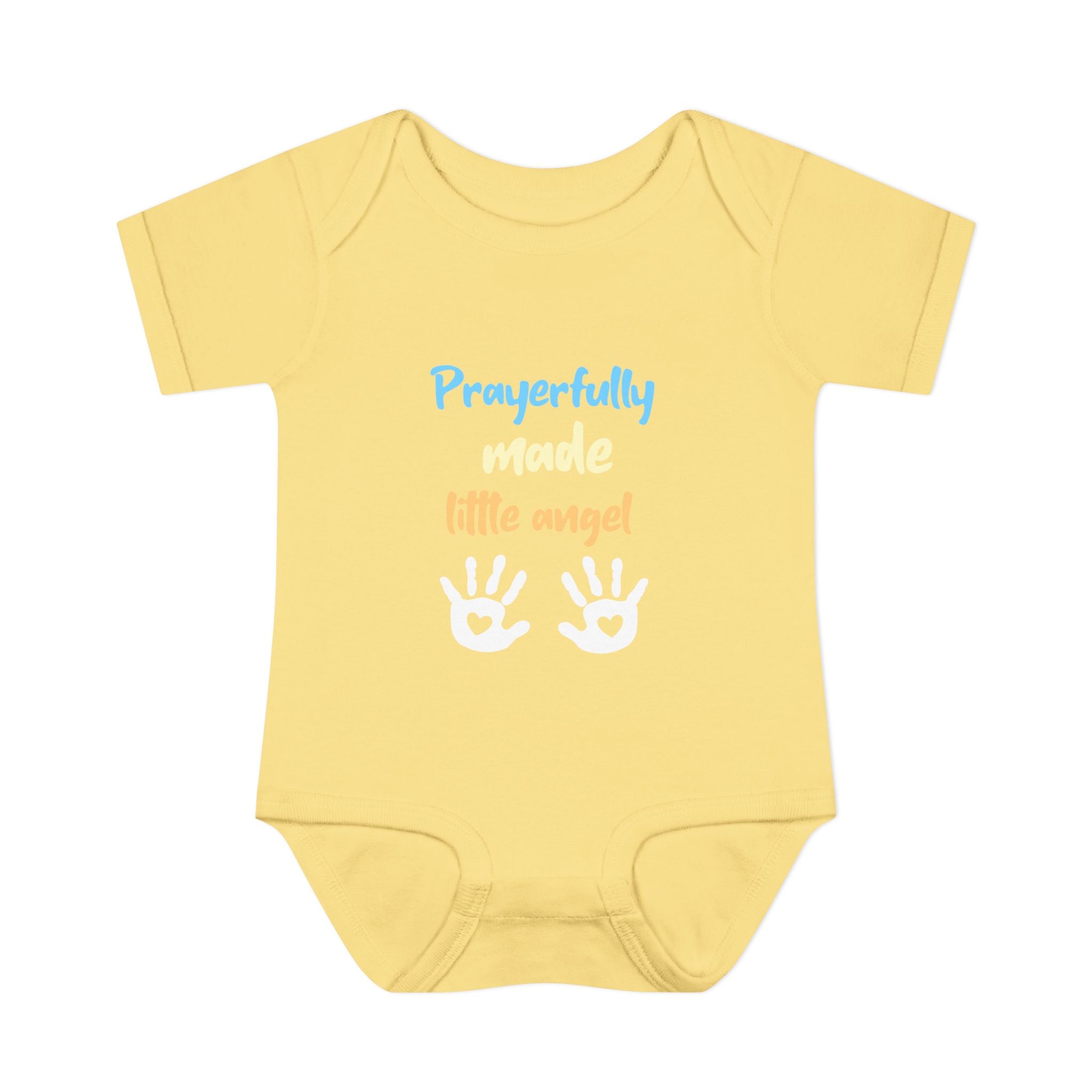 Prayerfully made Infant Bodysuit, Cute Baby Outfit, Baby Shower Gift Girl or Boy, Newborn Clothes, Christian Baby Apparel