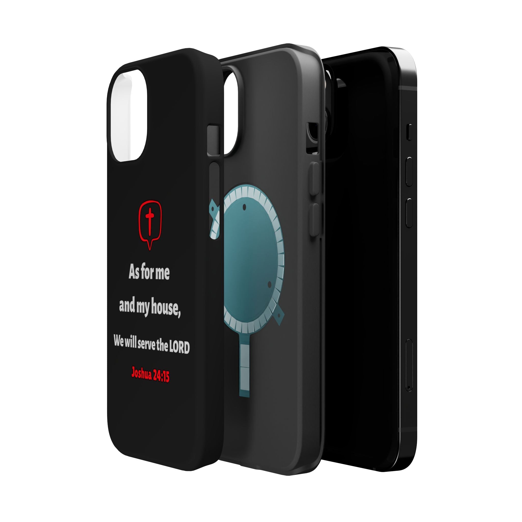 Inspirational Phone Case with bible verse Joshua 24:15 | Custom Magnetic Tough Case for iPhone series, Bible Verse Gifts, Faith-Based Accessories for Christians, Unique Phone Cover