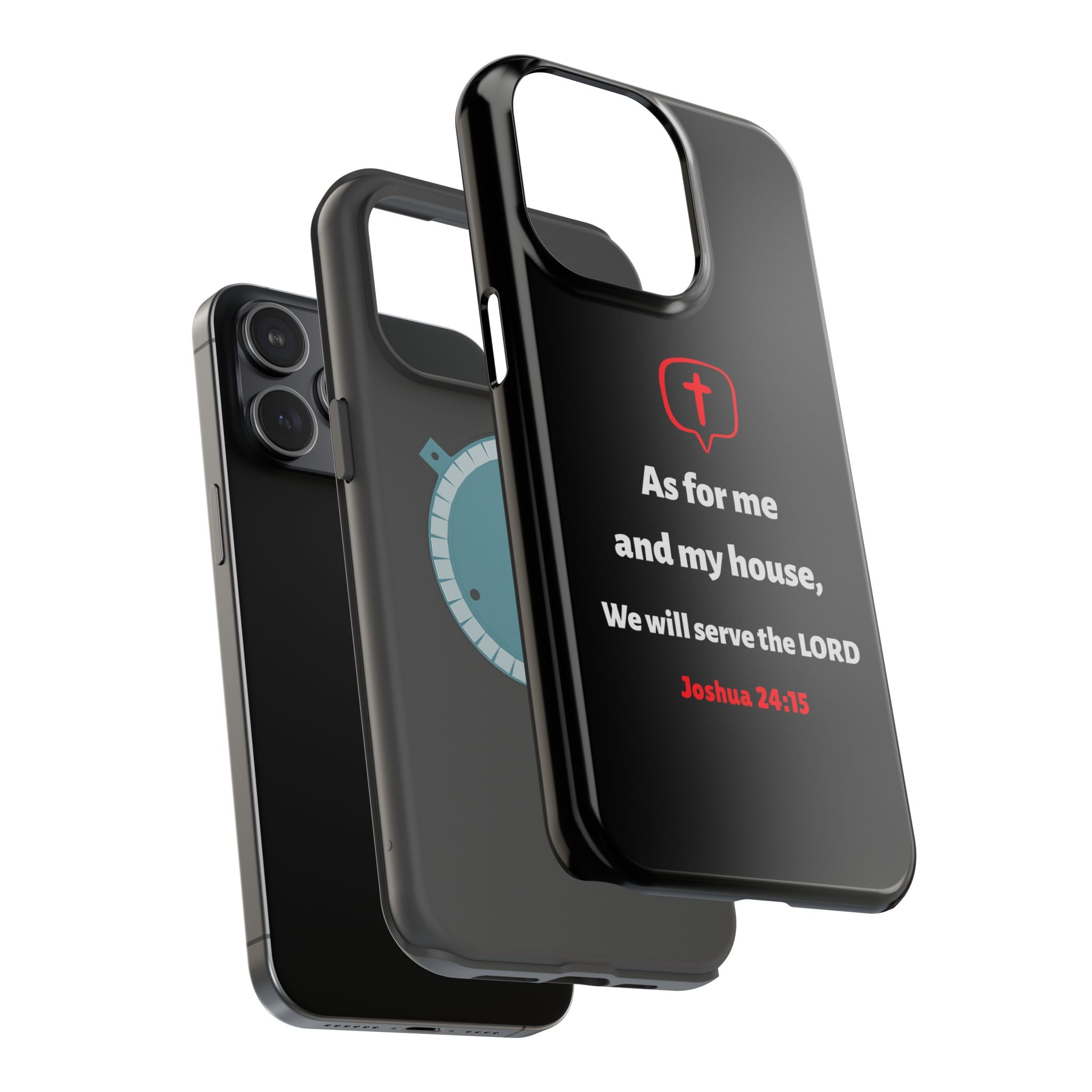 Inspirational Phone Case with bible verse Joshua 24:15 | Custom Magnetic Tough Case for iPhone series, Bible Verse Gifts, Faith-Based Accessories for Christians, Unique Phone Cover