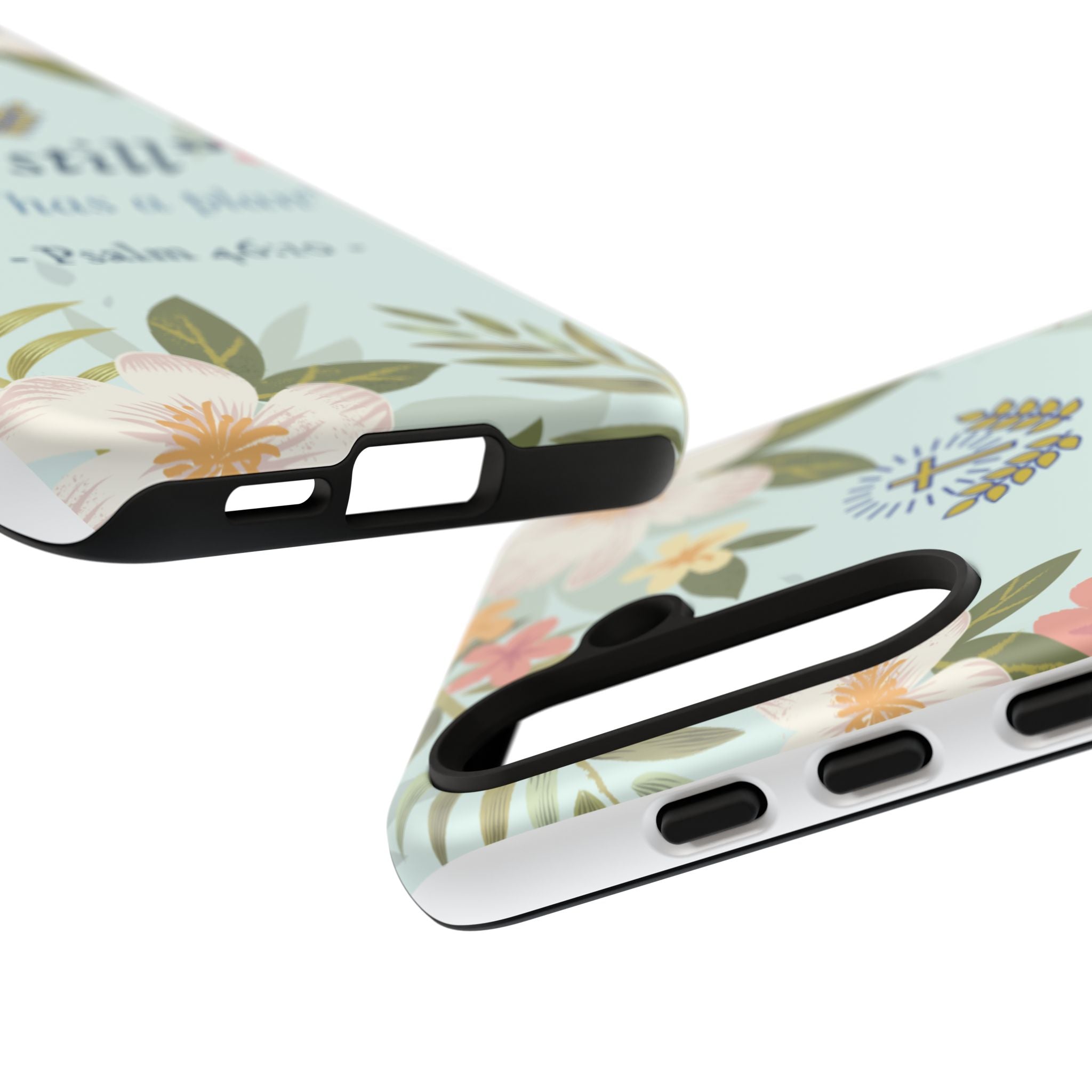 Floral Bible Verse Phone Case, Be Still God Has a Plan, Inspirational Tech Accessory for Samsung series, Gift for Christians, Psalm 46:10 Cover