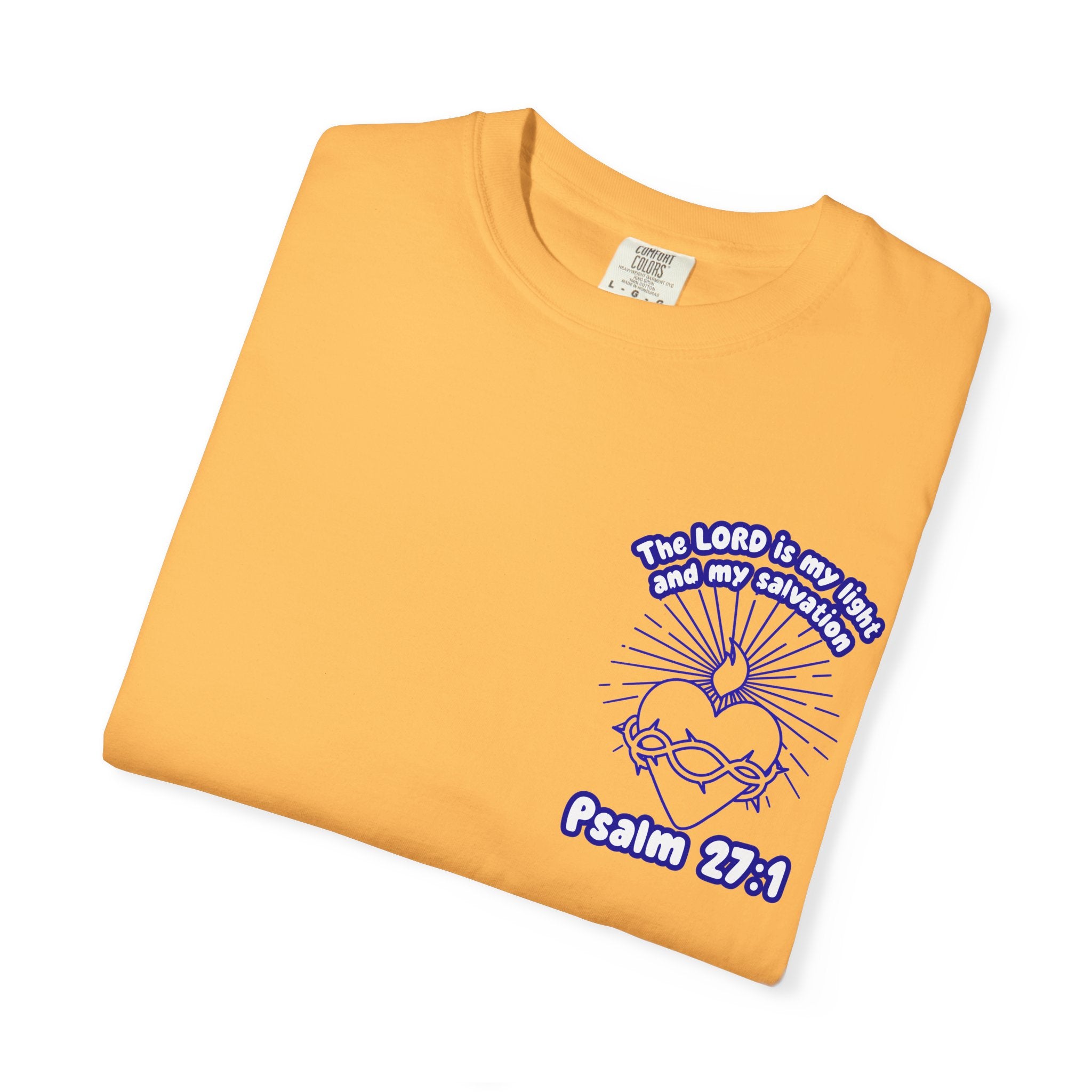 Christian Cross Unisex Tee - The Lord is my Light and my Salvation Design