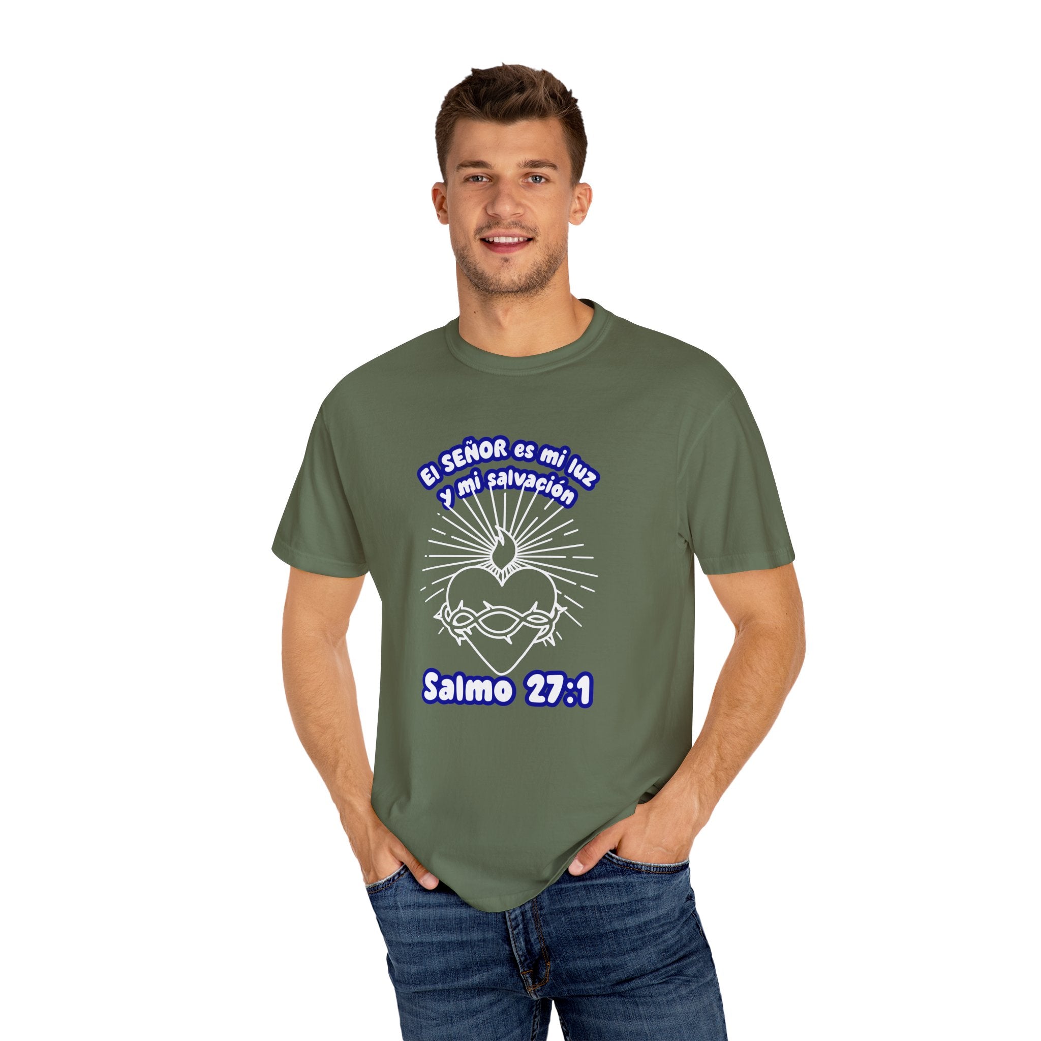 Christian Unisex Tee - El señor es mi Luz y mi Salvacion - Salmo 27:1 - Camiseta Cristiana