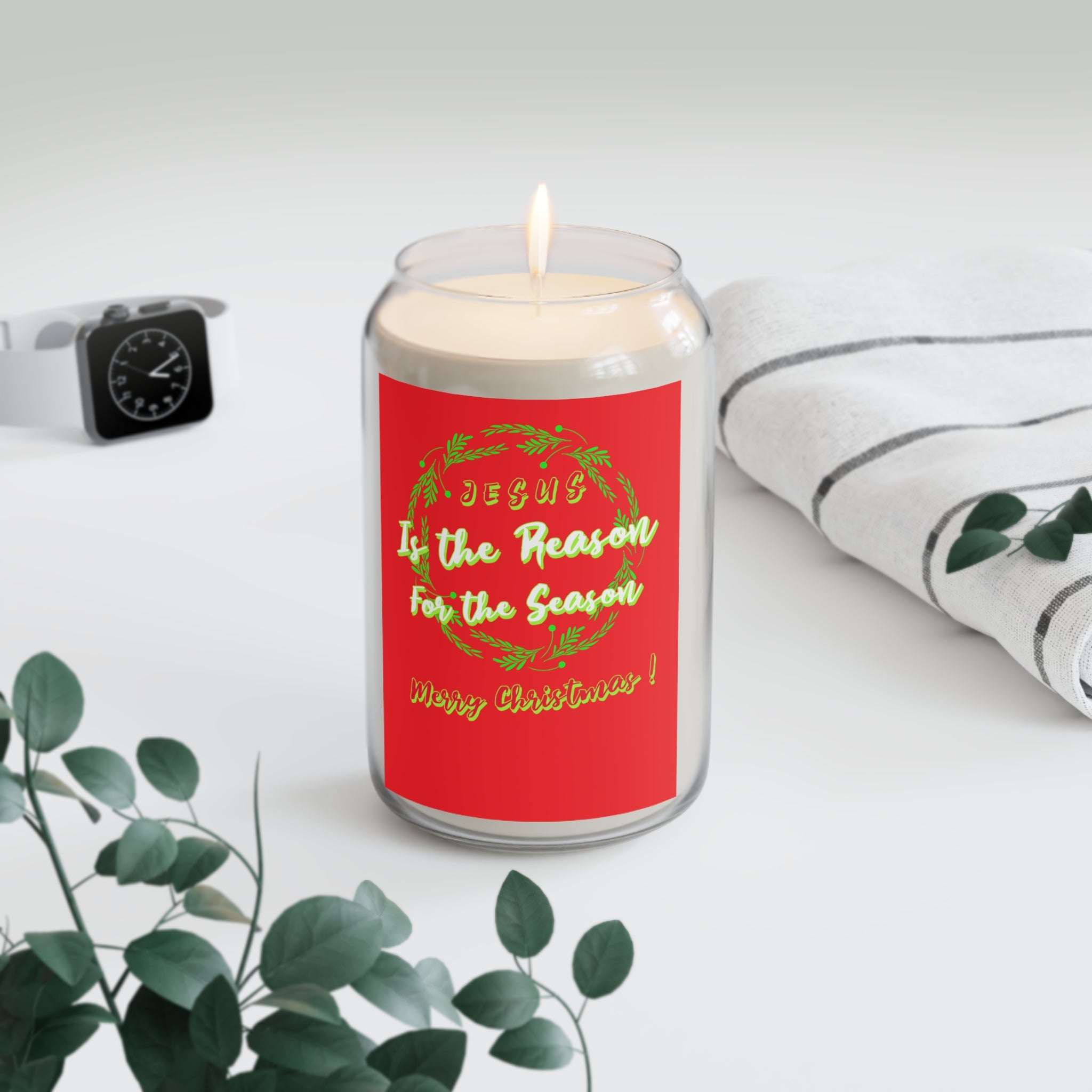 Personalized “Jesus Is the Reason” Candle – Custom Christian Scented Candle | Faith-Inspired Religious Gift for Christmas