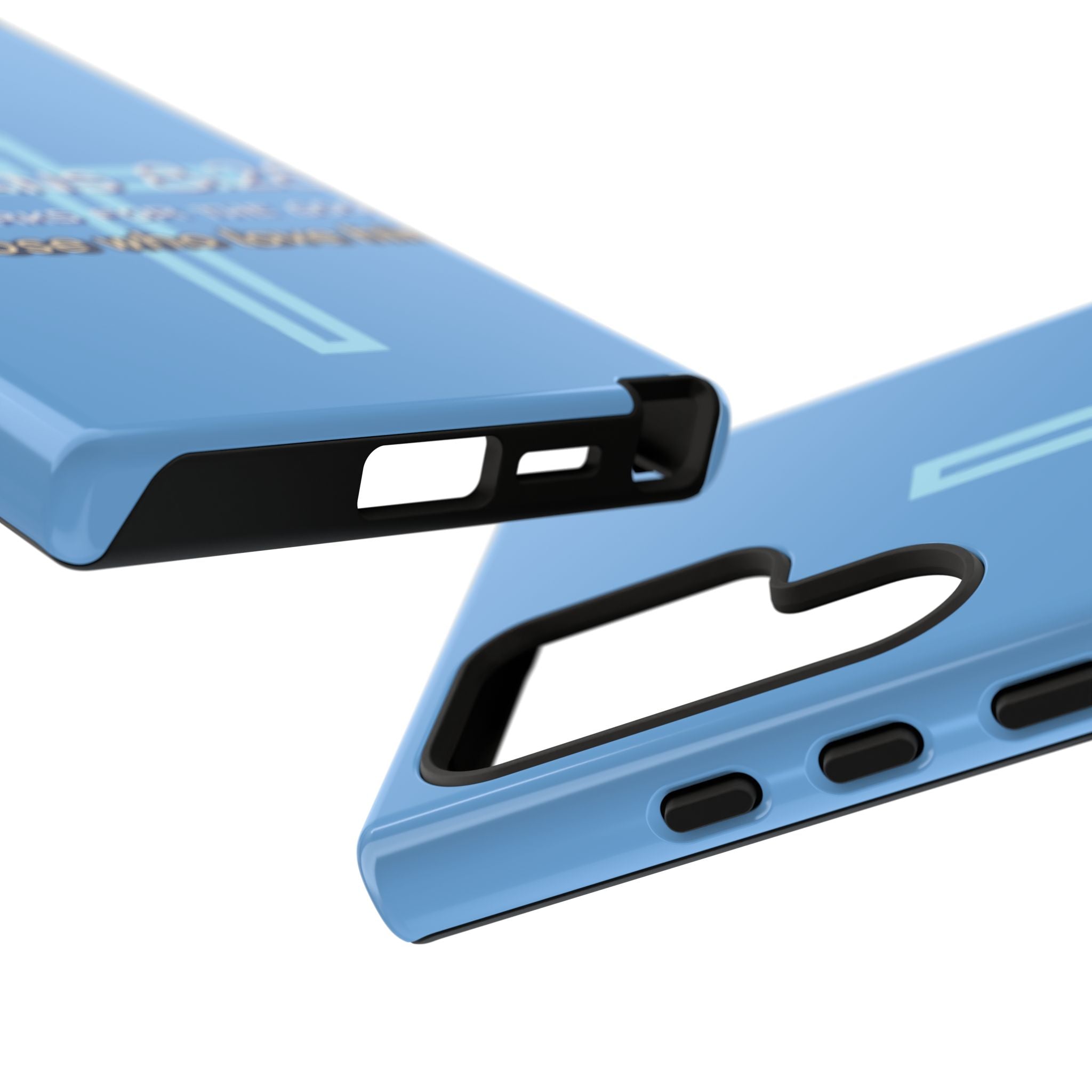 Light Blue Samsung series - Romans 8:28 God works for the Good of those who loves him. Samsung Series Tough Cases for Faith & Inspiration, Christian Gifts, Stylish Protection, Bible Verse Accessories