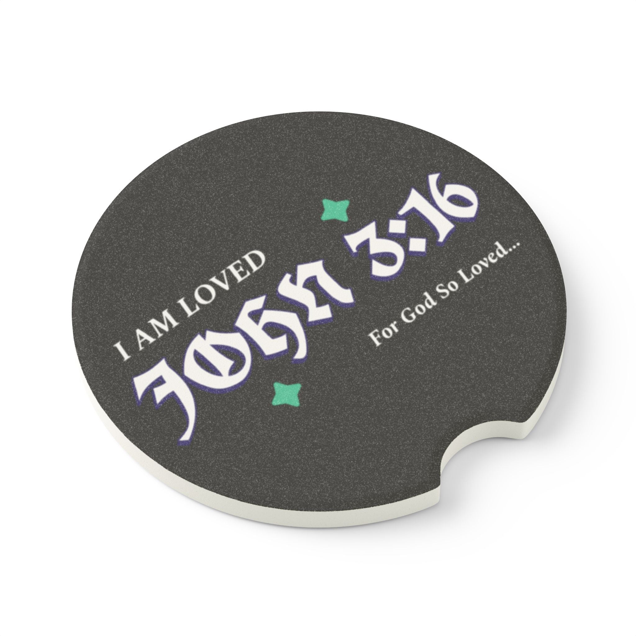 Inspirational Car Coaster, John 3:16 Coaster, Faith-Based Gift, Religious Car Accessory, Christian Decor