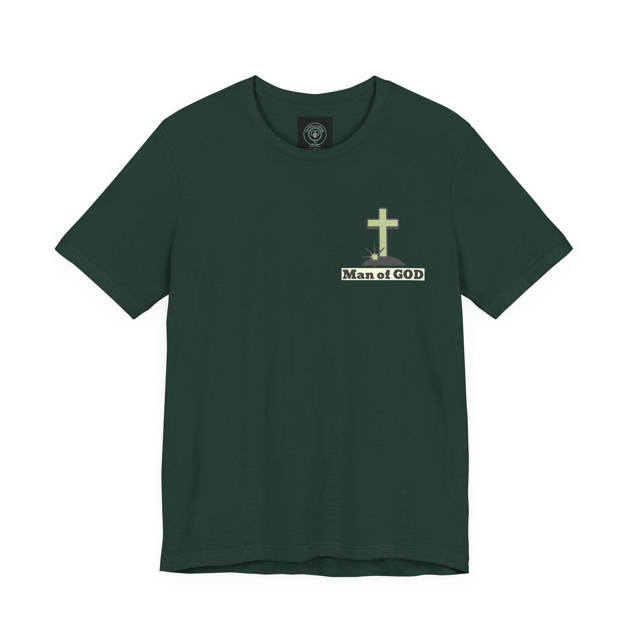 Men's Tshirt Colorful Fonts  - 1 Corinthians 16:13 Bible Verse Design. Man of God, Stand firm in the Faith
