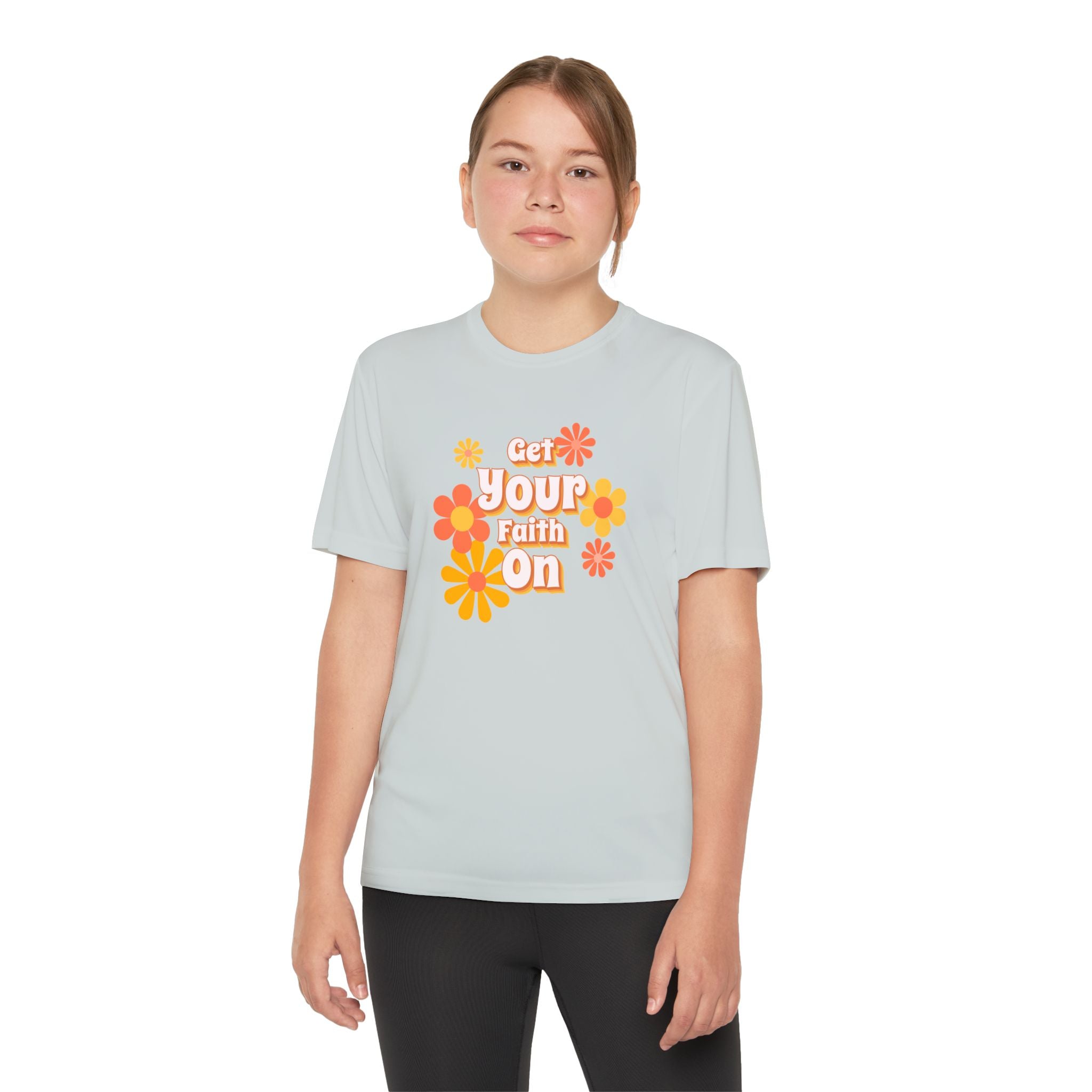 Get you Faith On - Youth Girl Competitor Tee, Inspirational Youth Family T-Shirt, Motivational Sports Tee,  Gift for Young Girls, Encouragement Top