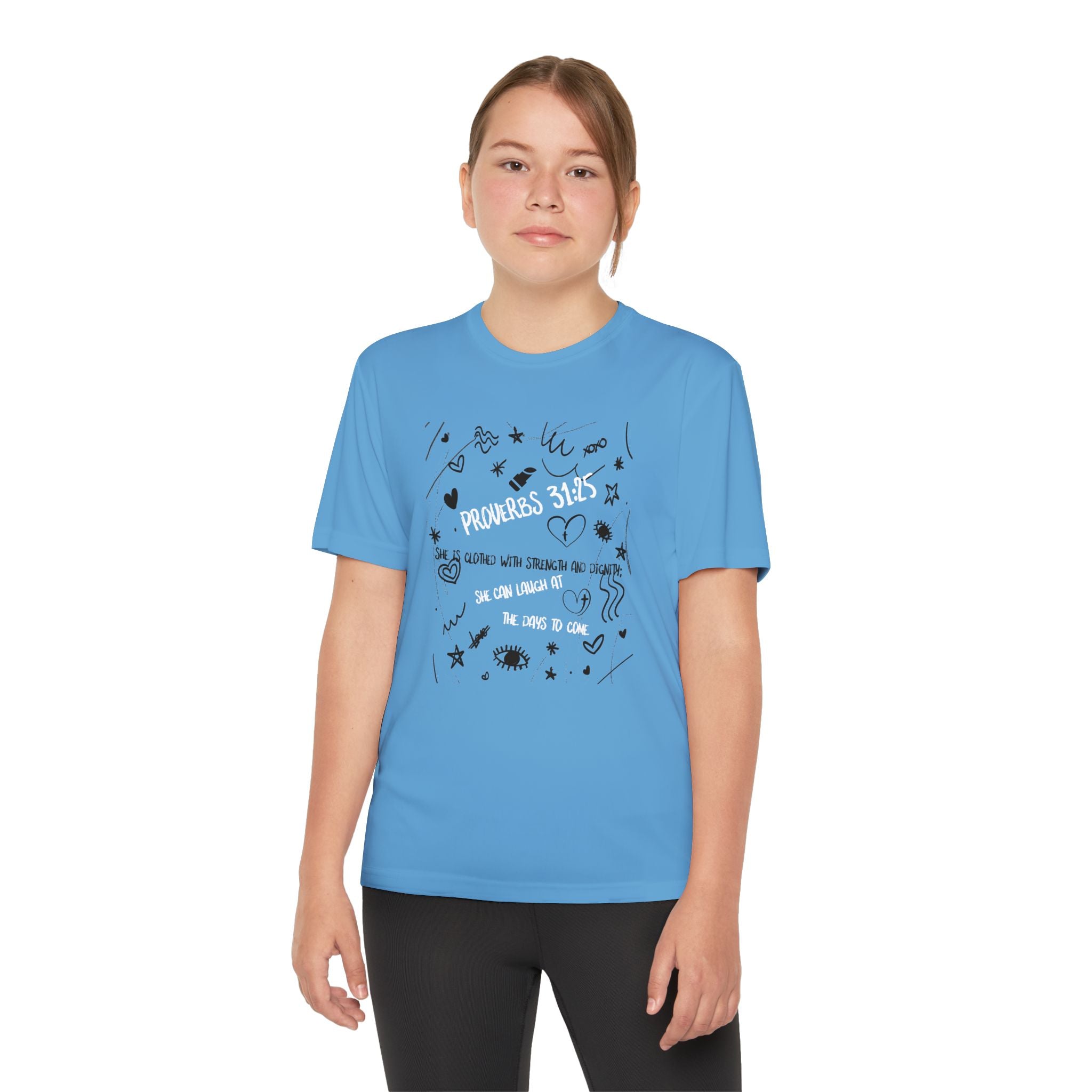 Strength and Dignity Youth Tee - Inspired in bible verse Proverbs 31:25 - Gift, Birthday, Kids Family