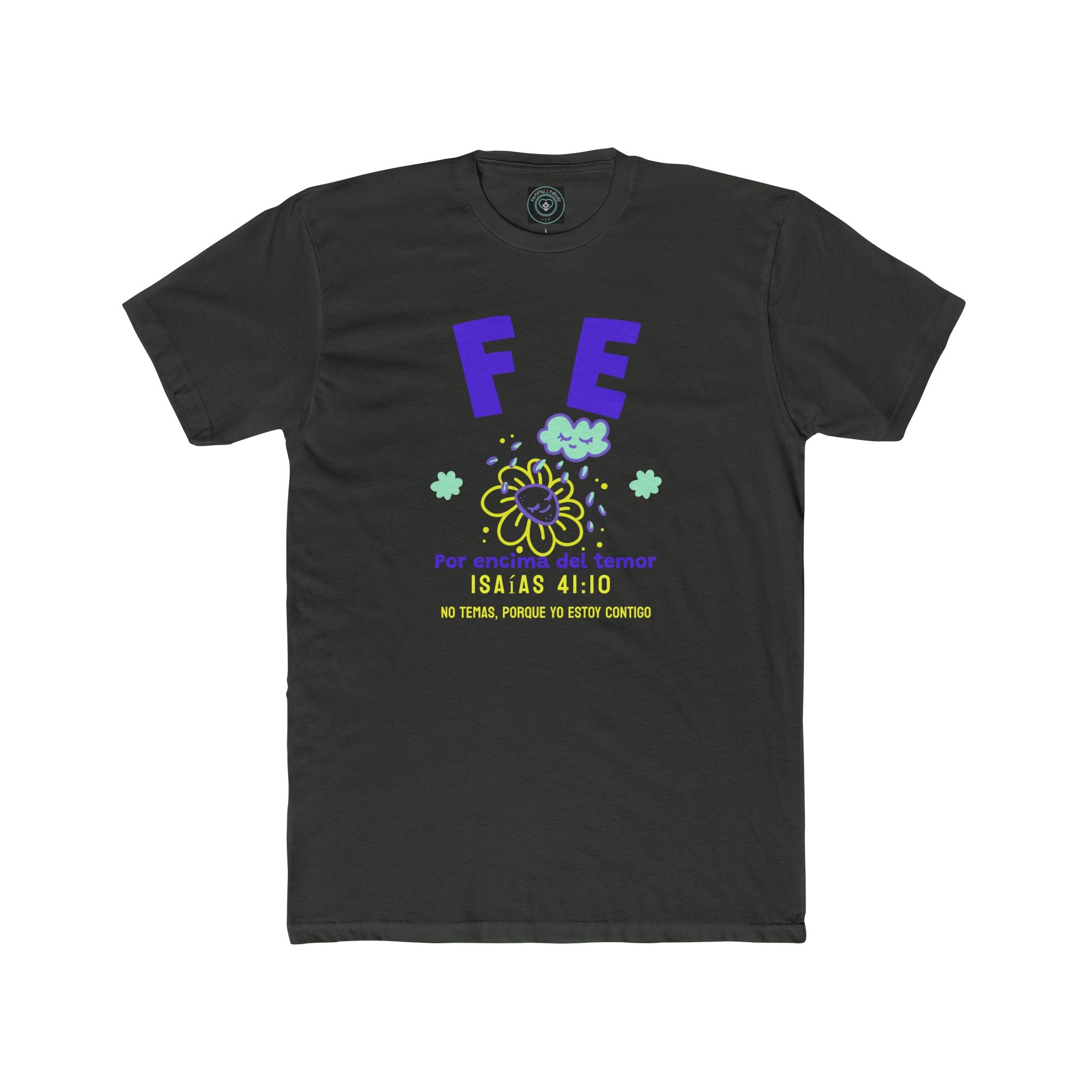 Fe por encima del Temor -Inspired Cotton Crew Tee, Bible Verse Tee | Isaías 41:10 | Christian T-Shirt, Inspirational Apparel, Gift for Believers