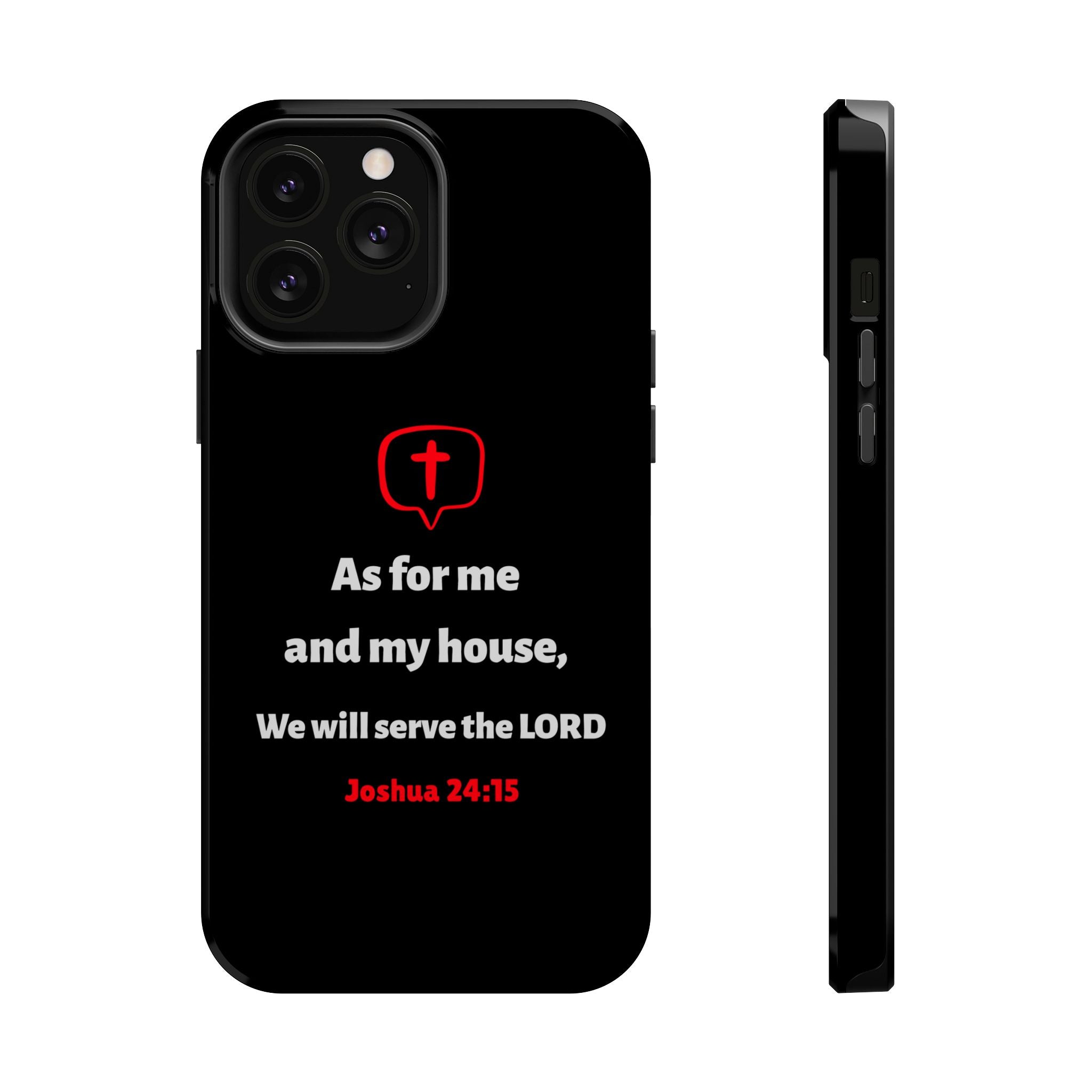 Inspirational Phone Case with bible verse Joshua 24:15 | Custom Magnetic Tough Case for iPhone series, Bible Verse Gifts, Faith-Based Accessories for Christians, Unique Phone Cover