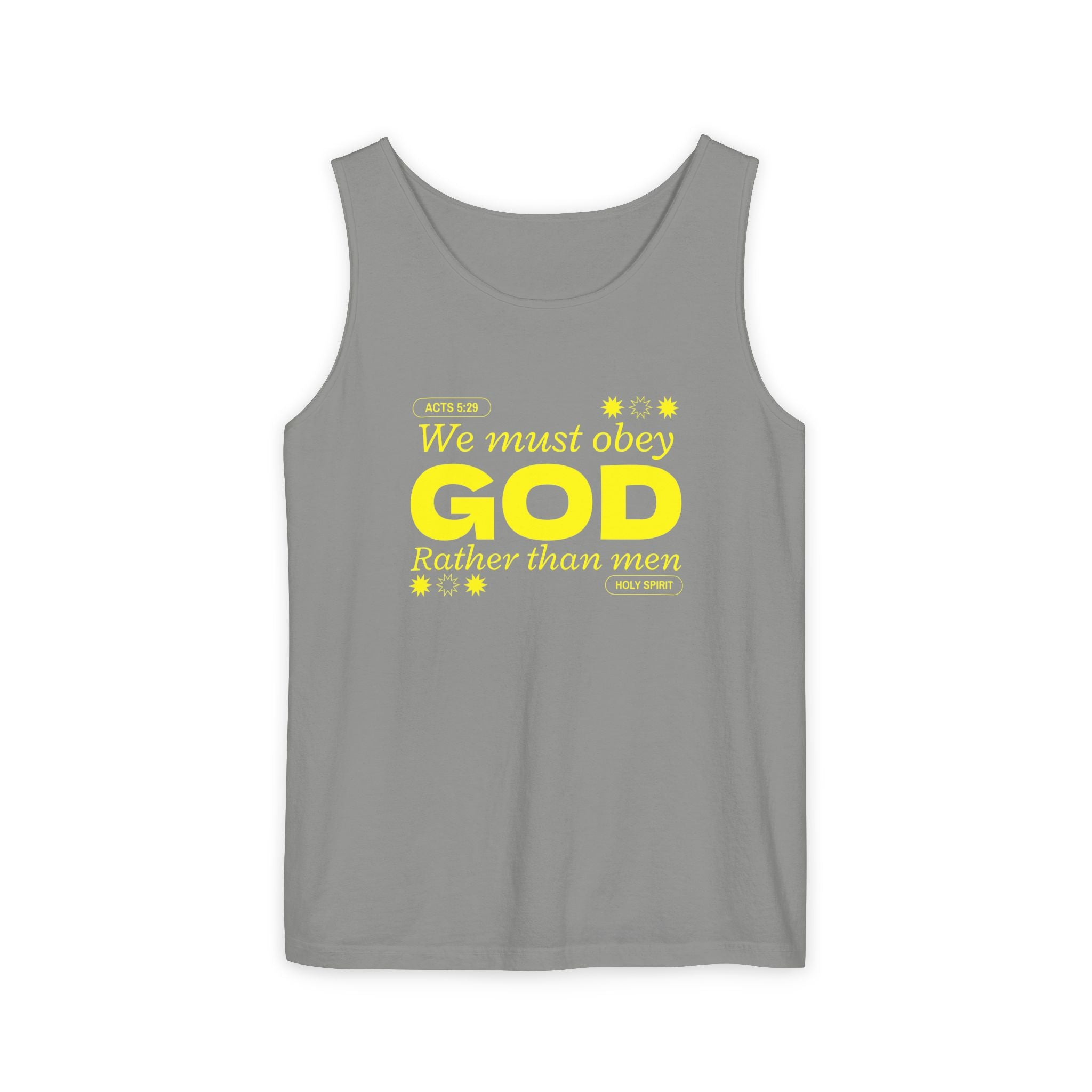 Faith-Inspired Tank Top, We must Obey God, Summer Essential, Religious Gift, Casual Wear, Christian Apparel