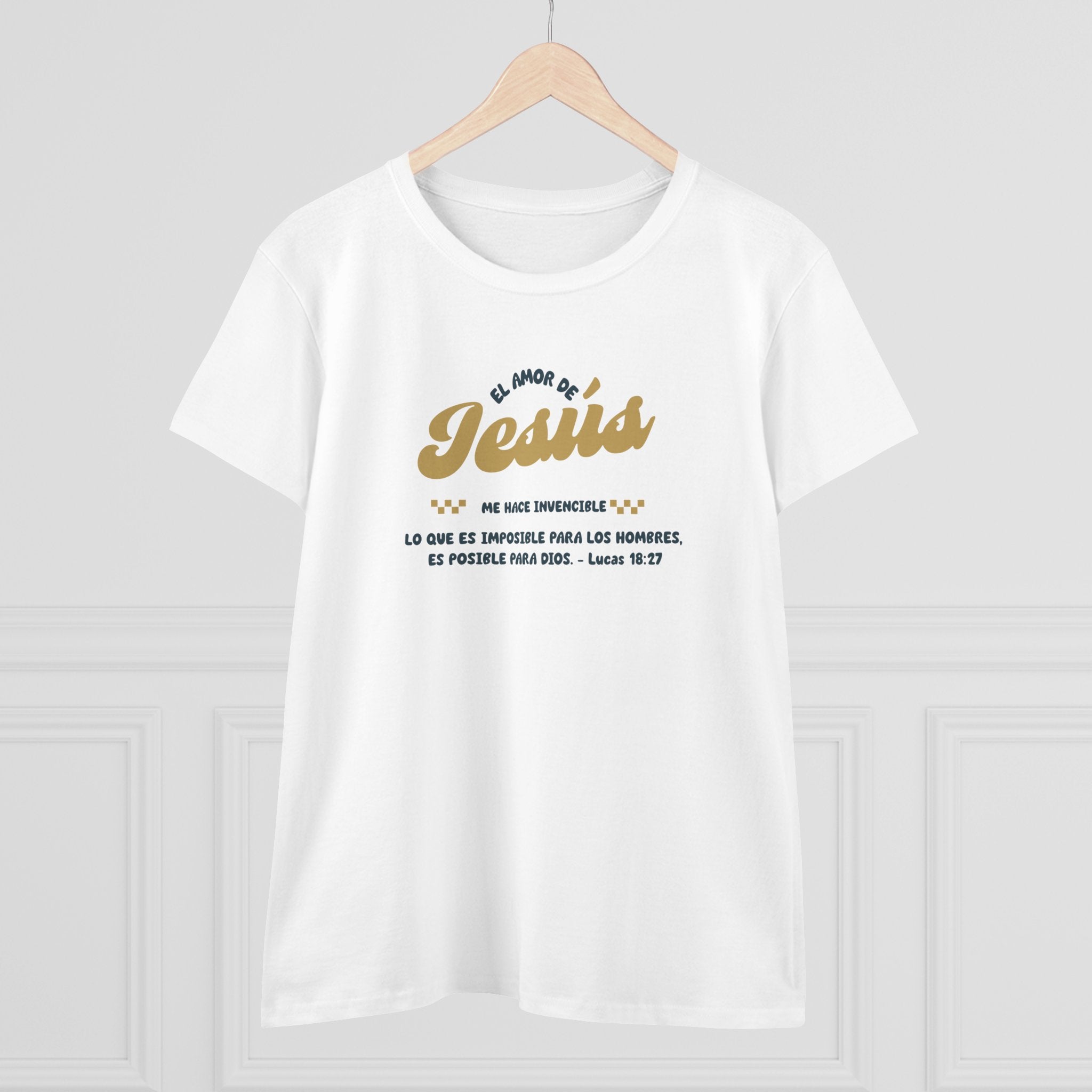 El Amor de Jesus Español Jesus Women's Tee, Casual Faith Shirt, Everyday Affirmation Top, Godly Girl Mujer de Dios graphic Tee, Gift for Her