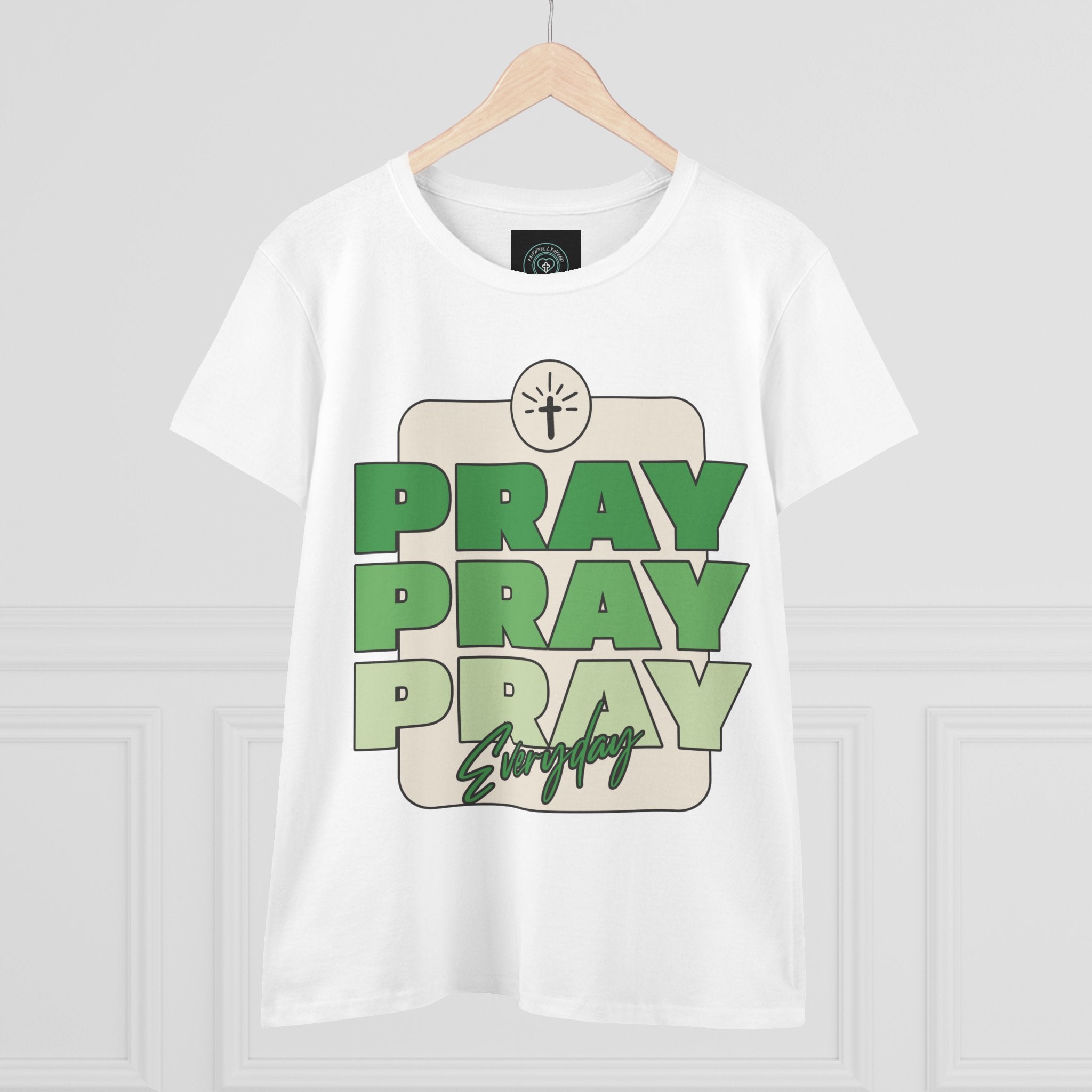Pray Inspirational Women's Tee, Casual Faith Shirt, Everyday Affirmation Top, Pray Pray Green Graphic Tee, Gift for Her
