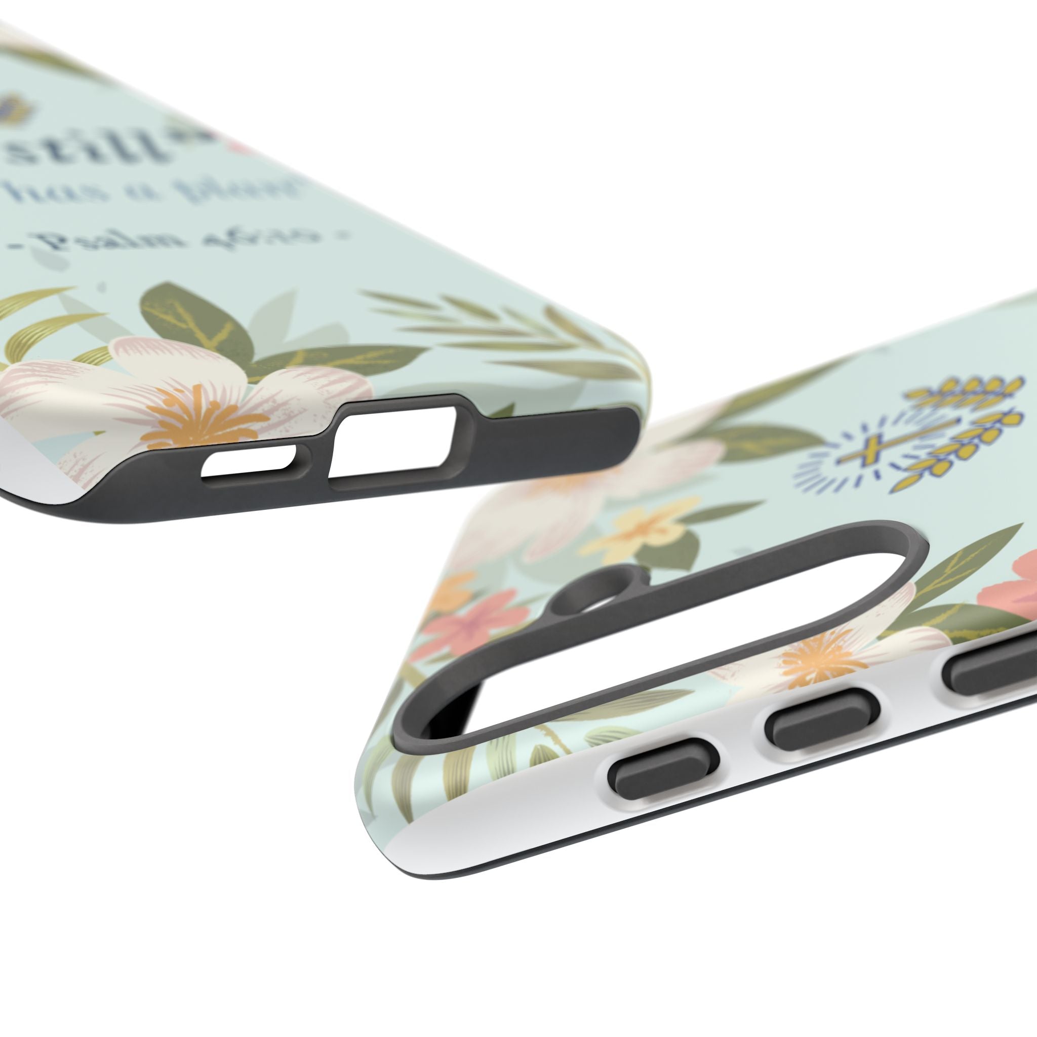 Floral Bible Verse Phone Case, Be Still God Has a Plan, Inspirational Tech Accessory for Samsung series, Gift for Christians, Psalm 46:10 Cover