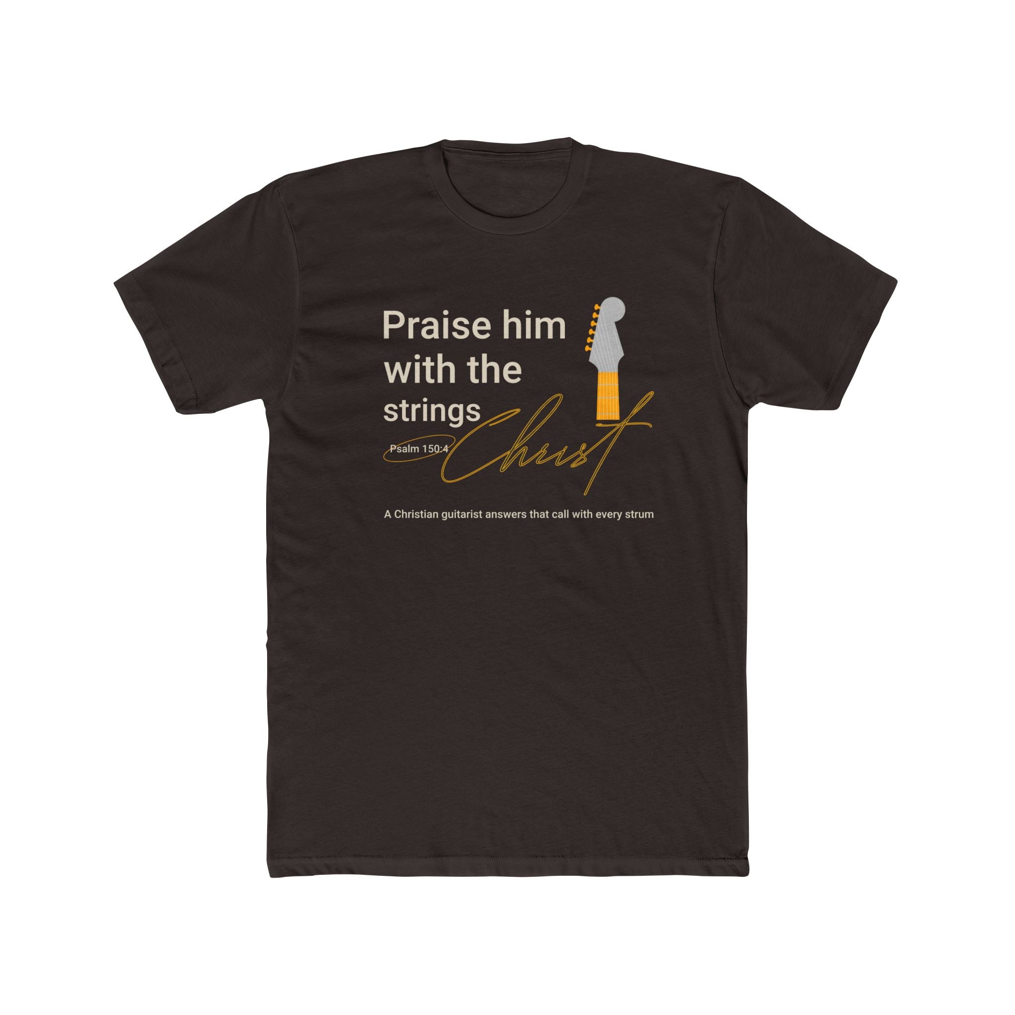 Praise Him Guitar Cotton Tee, Unisex Crew Neck Shirt, Christian Inspirational Top, Religious Gift, Faith-Based Apparel, Perfect for Church