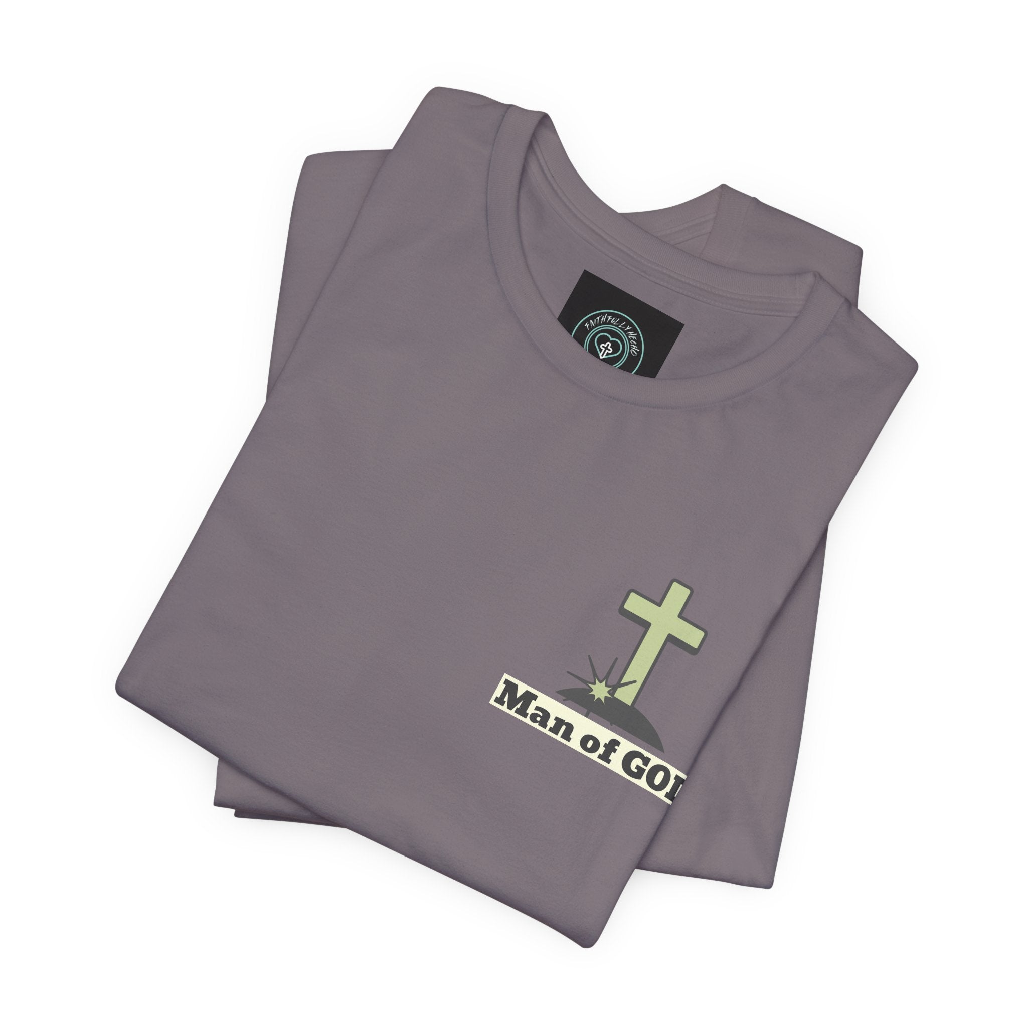 Men's Tshirt - 1 Corinthians 16:13 Bible Verse Design. Man of God, Stand firm in the Faith