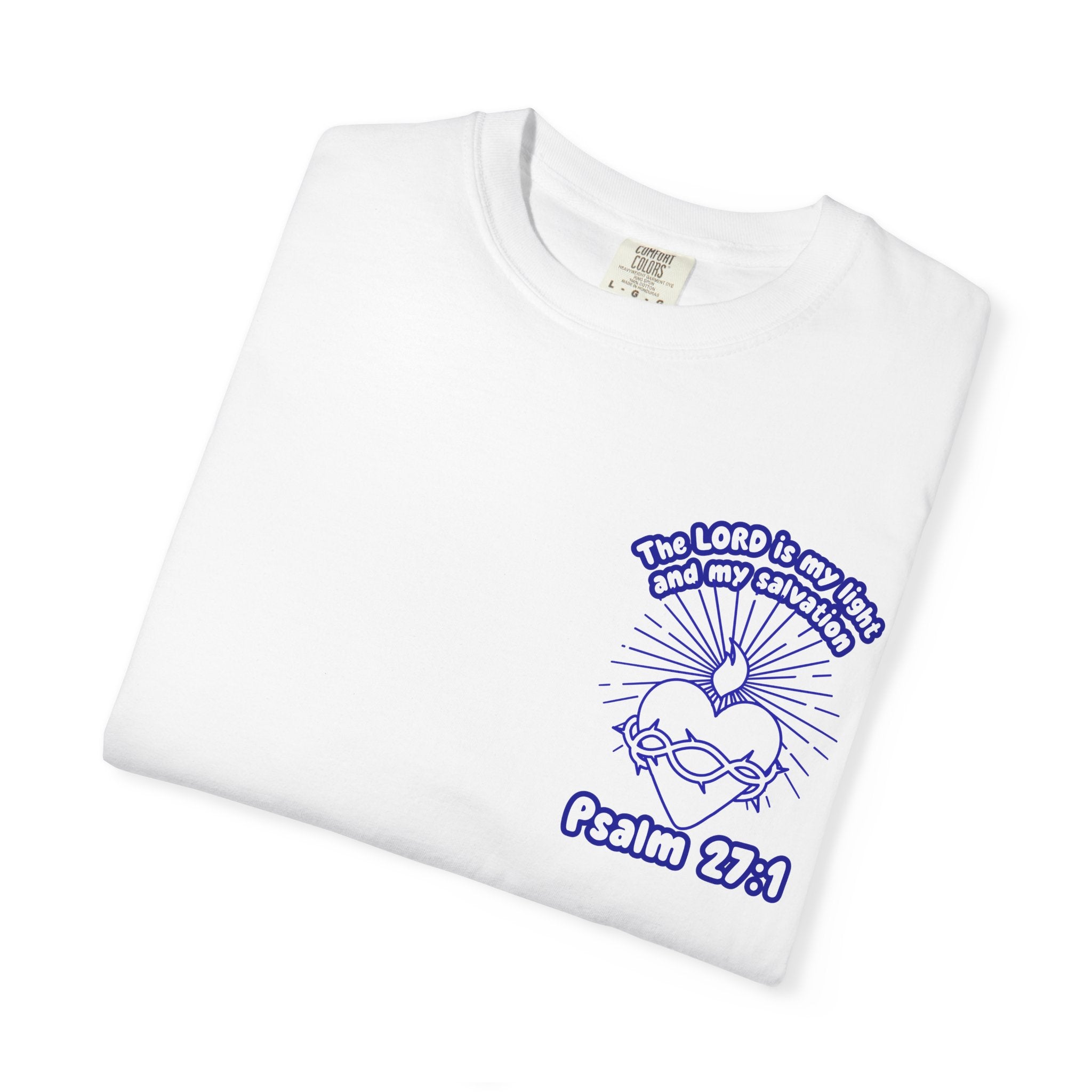 Christian Cross Unisex Tee - The Lord is my Light and my Salvation Design