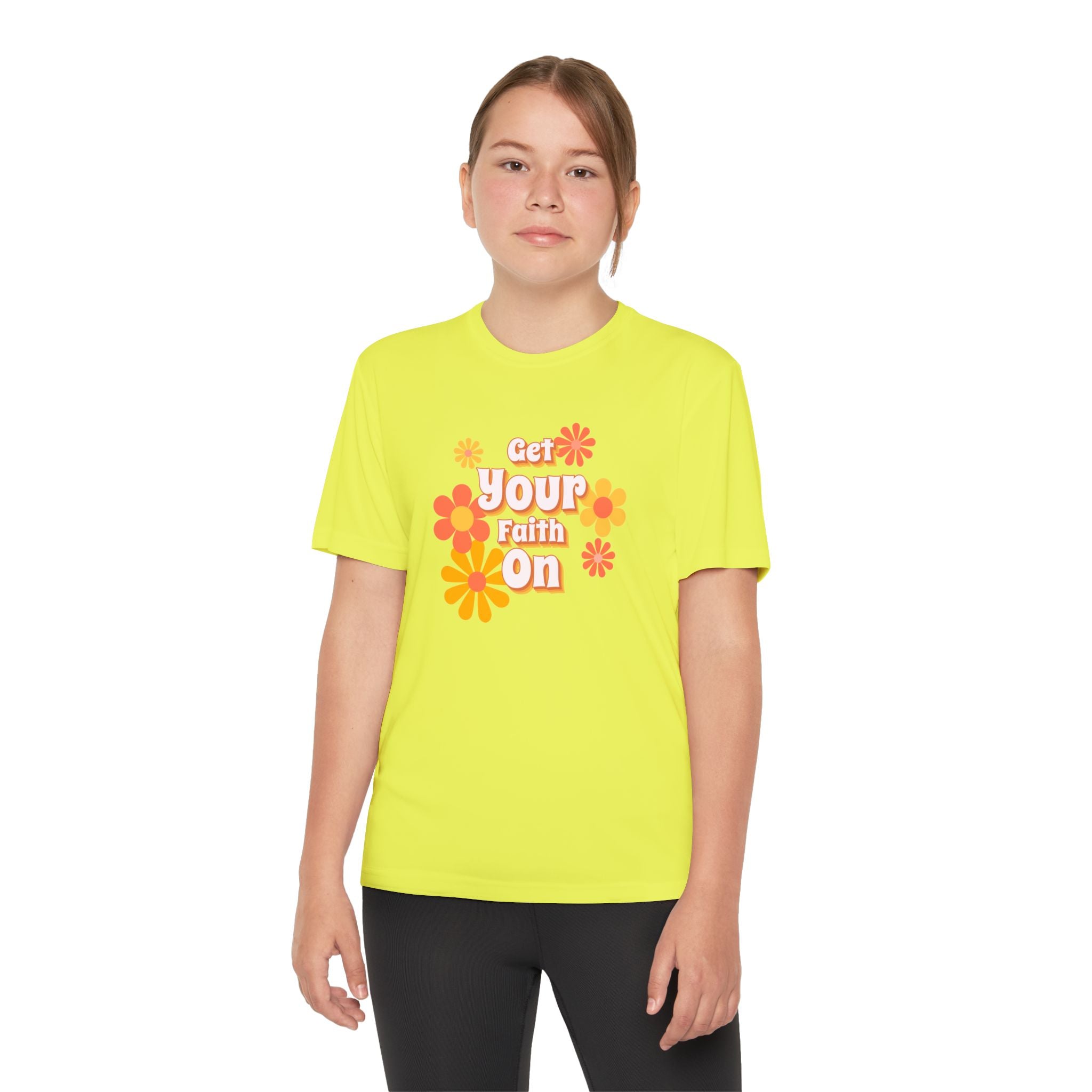 Get you Faith On - Youth Girl Competitor Tee, Inspirational Youth Family T-Shirt, Motivational Sports Tee,  Gift for Young Girls, Encouragement Top