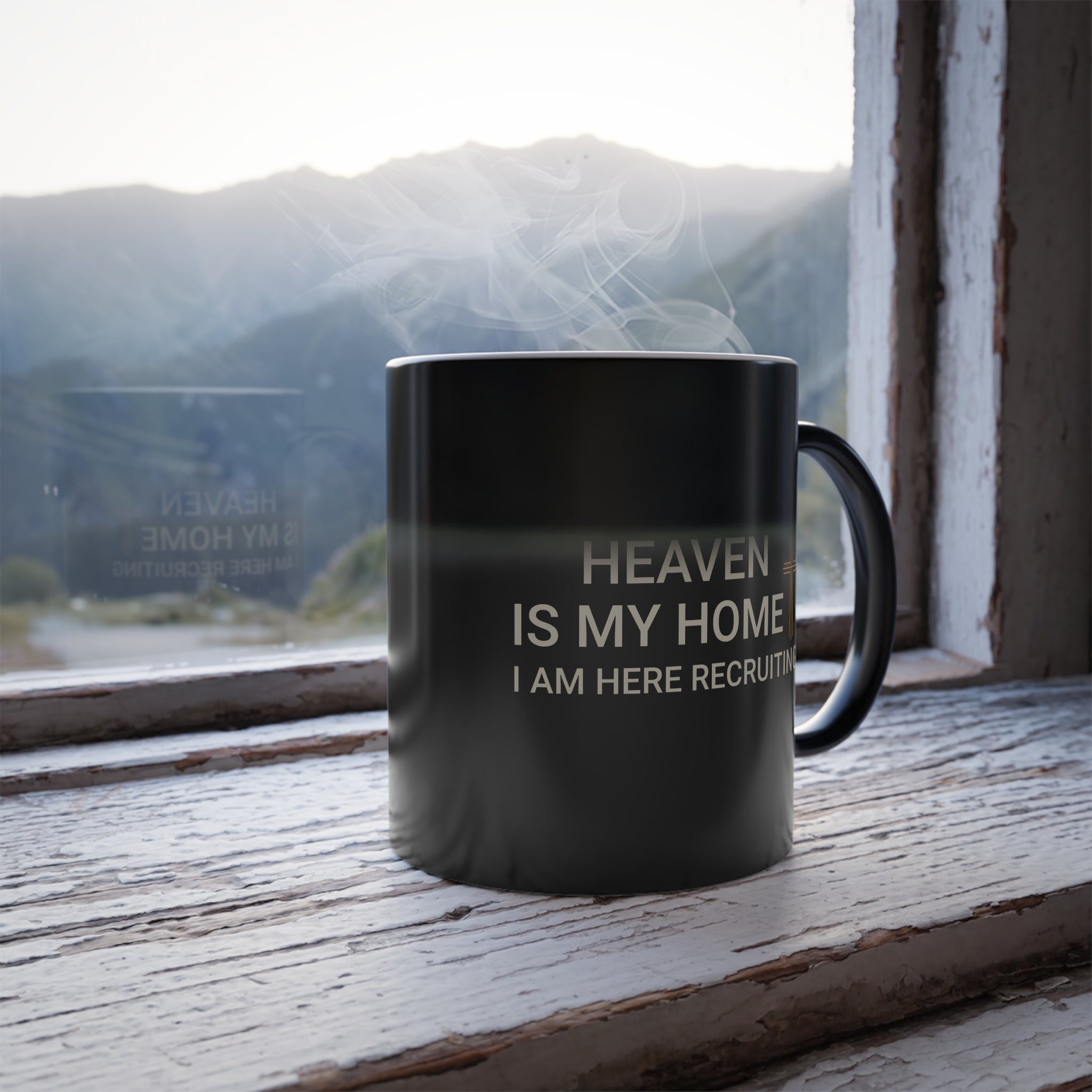 Coffee Mug - Heaven is my home Color Morphing Mug, 11oz. With heat-sensitive properties.
