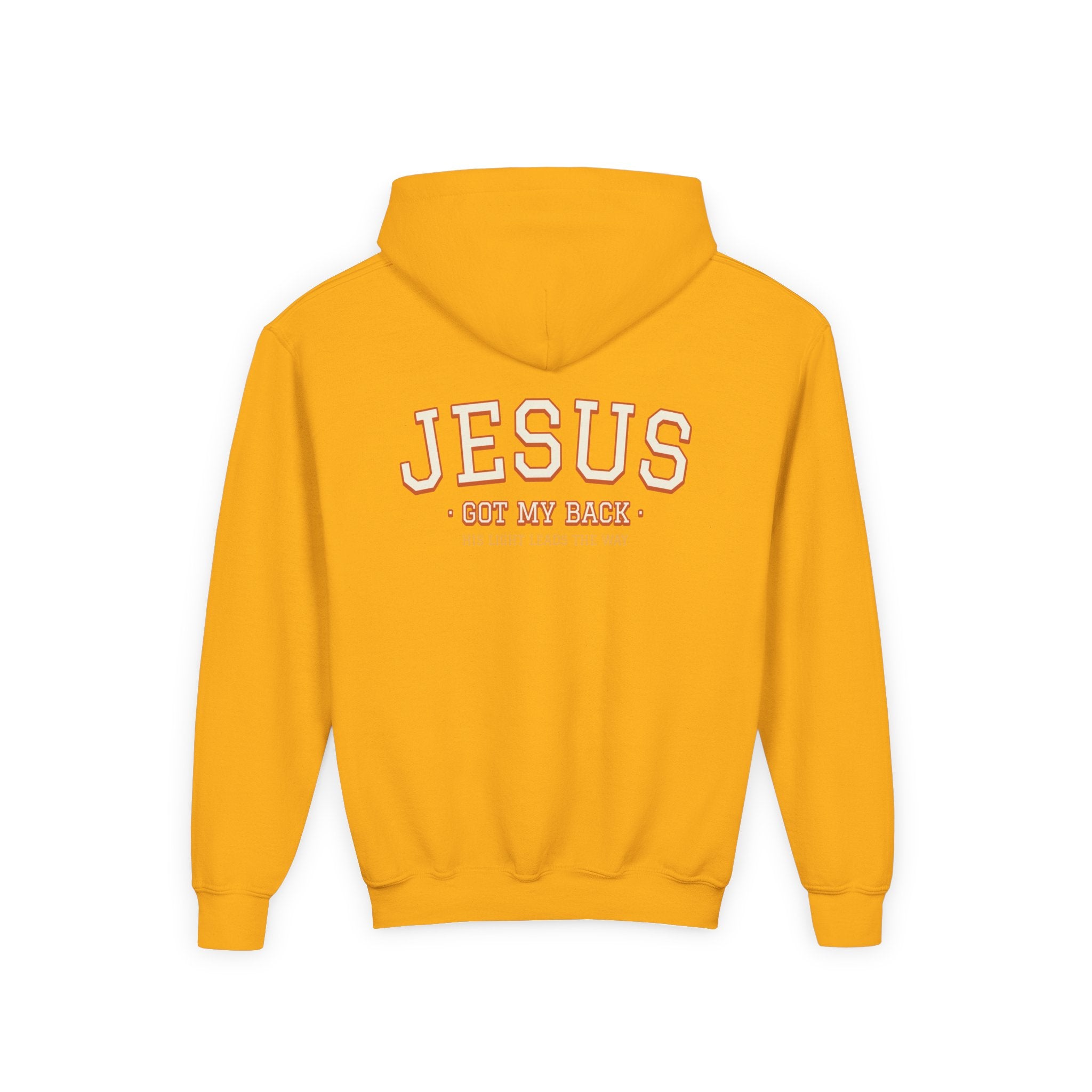 Jesus Got My Back Youth Hoodie - Heavy Blend Sweatshirt - Faith Christian values