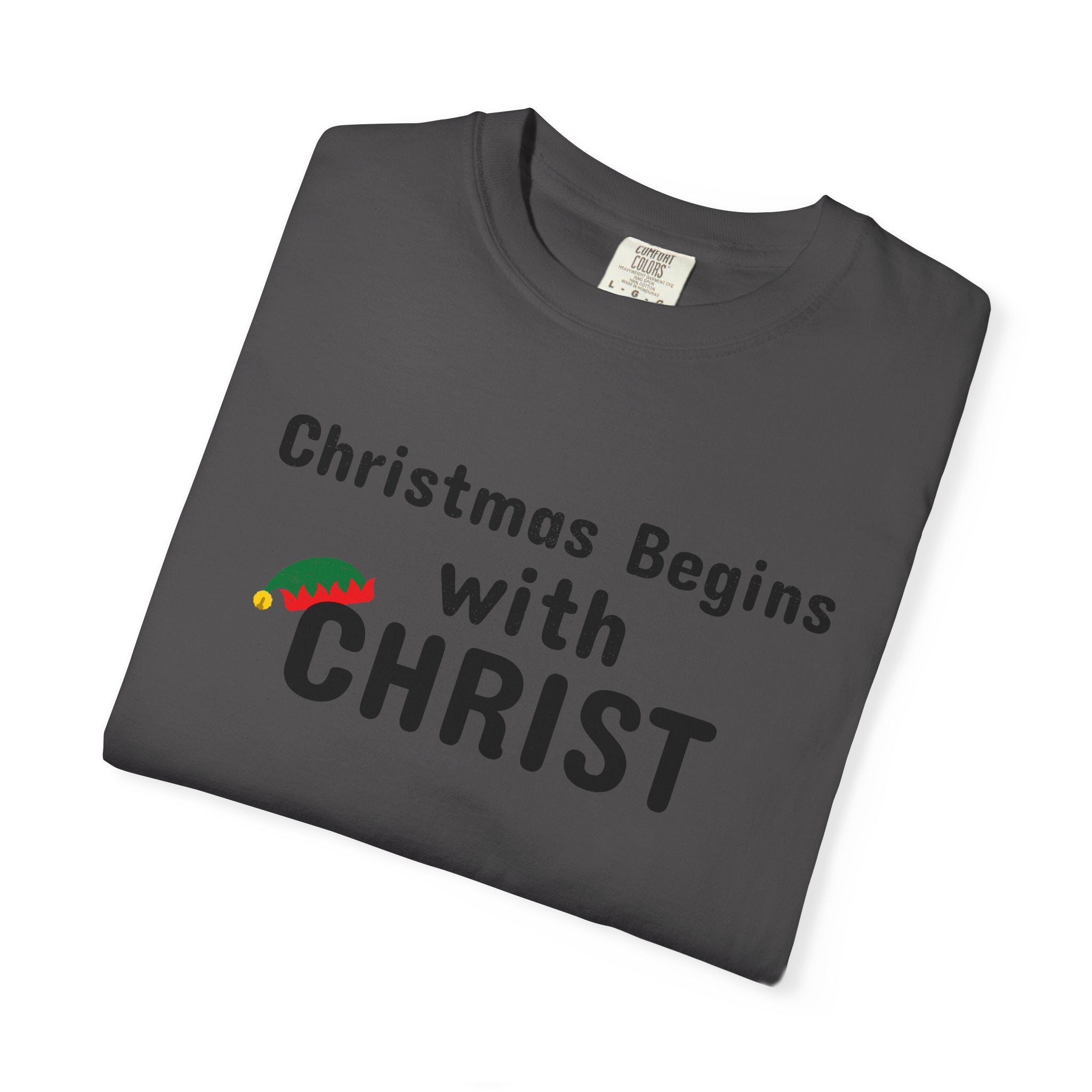 Christmas begins with Christ - Christian UNISEX tshirt - Church- Worship - Birthday - Family