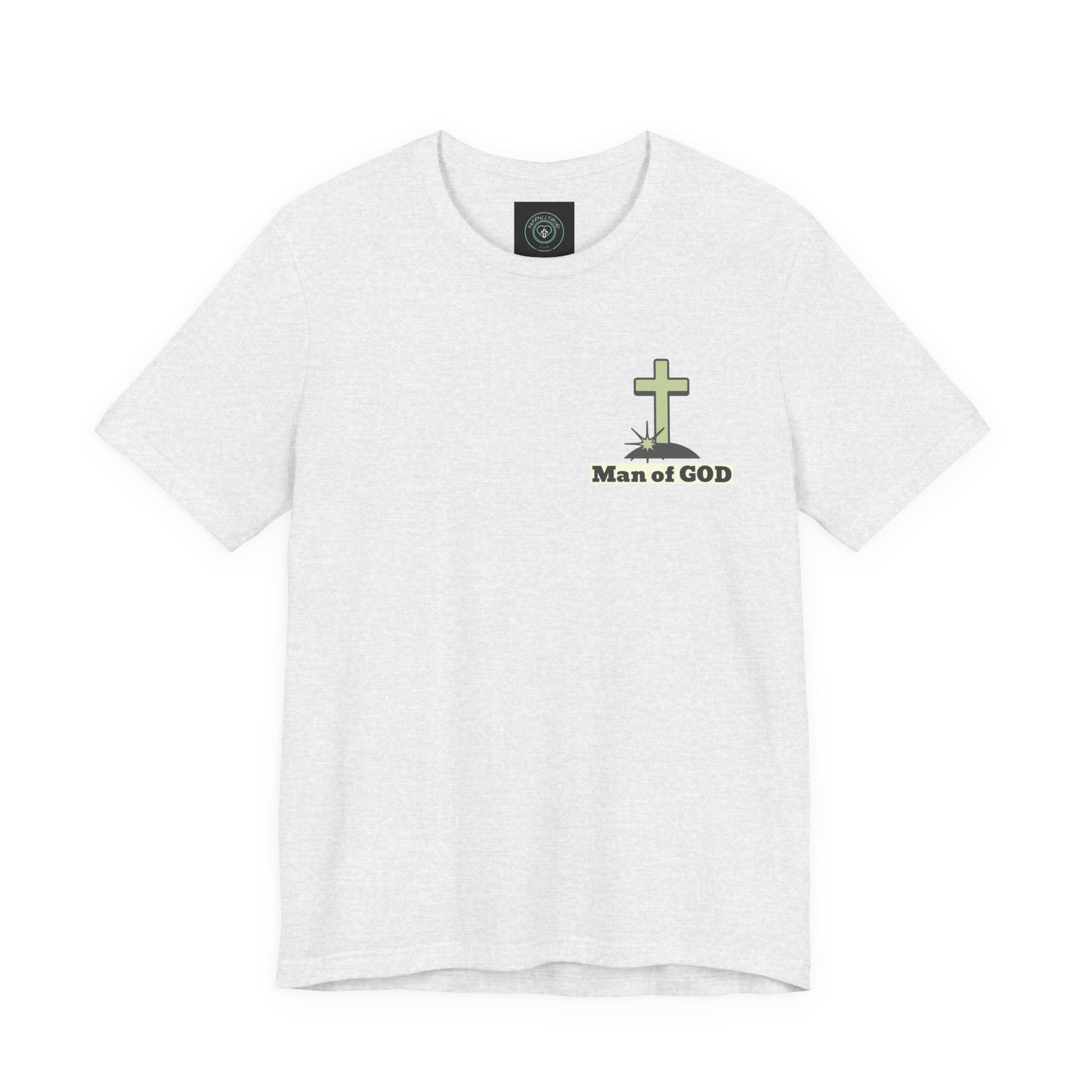 Men's Tshirt Colorful Fonts  - 1 Corinthians 16:13 Bible Verse Design. Man of God, Stand firm in the Faith