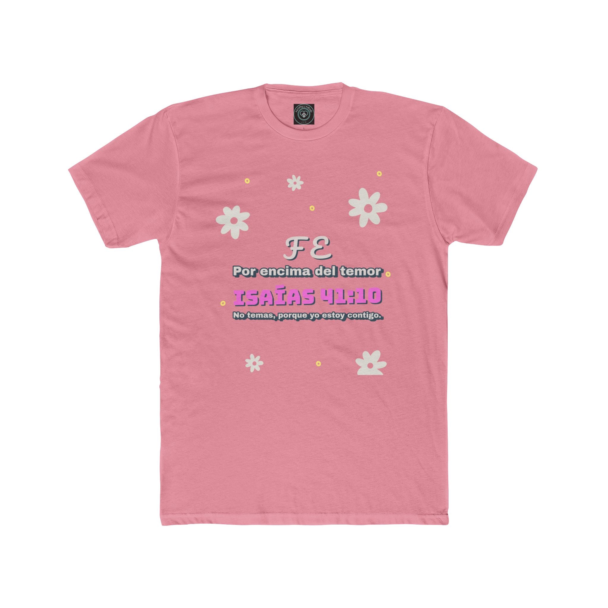 Fe por encima del Temor -Inspired Cotton Crew Tee, Bible Verse Tee | Isaías 41:10 | Christian T-Shirt, Inspirational Apparel, Gift for Believers