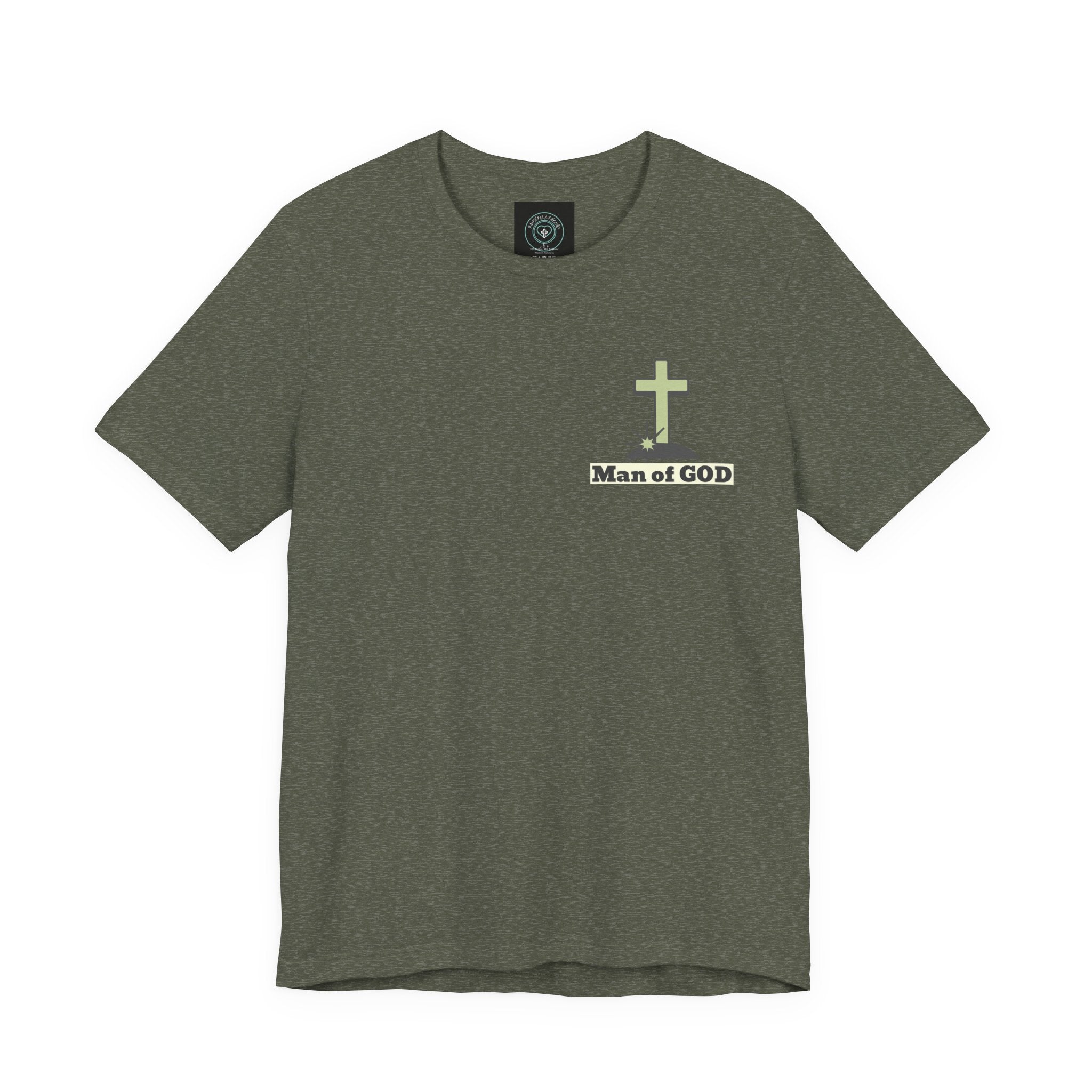 Men's Tshirt Colorful Fonts  - 1 Corinthians 16:13 Bible Verse Design. Man of God, Stand firm in the Faith