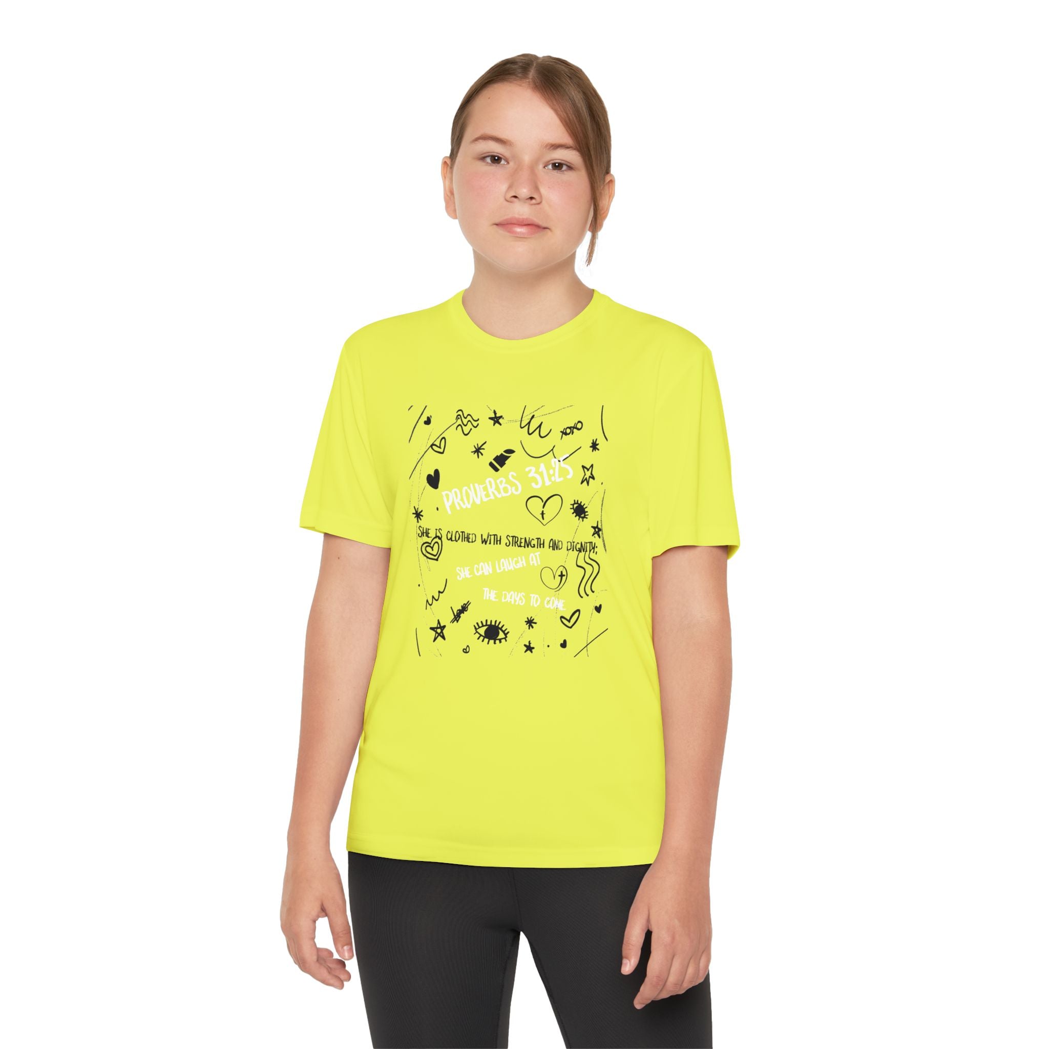 Strength and Dignity Youth Tee - Inspired in bible verse Proverbs 31:25 - Gift, Birthday, Kids Family