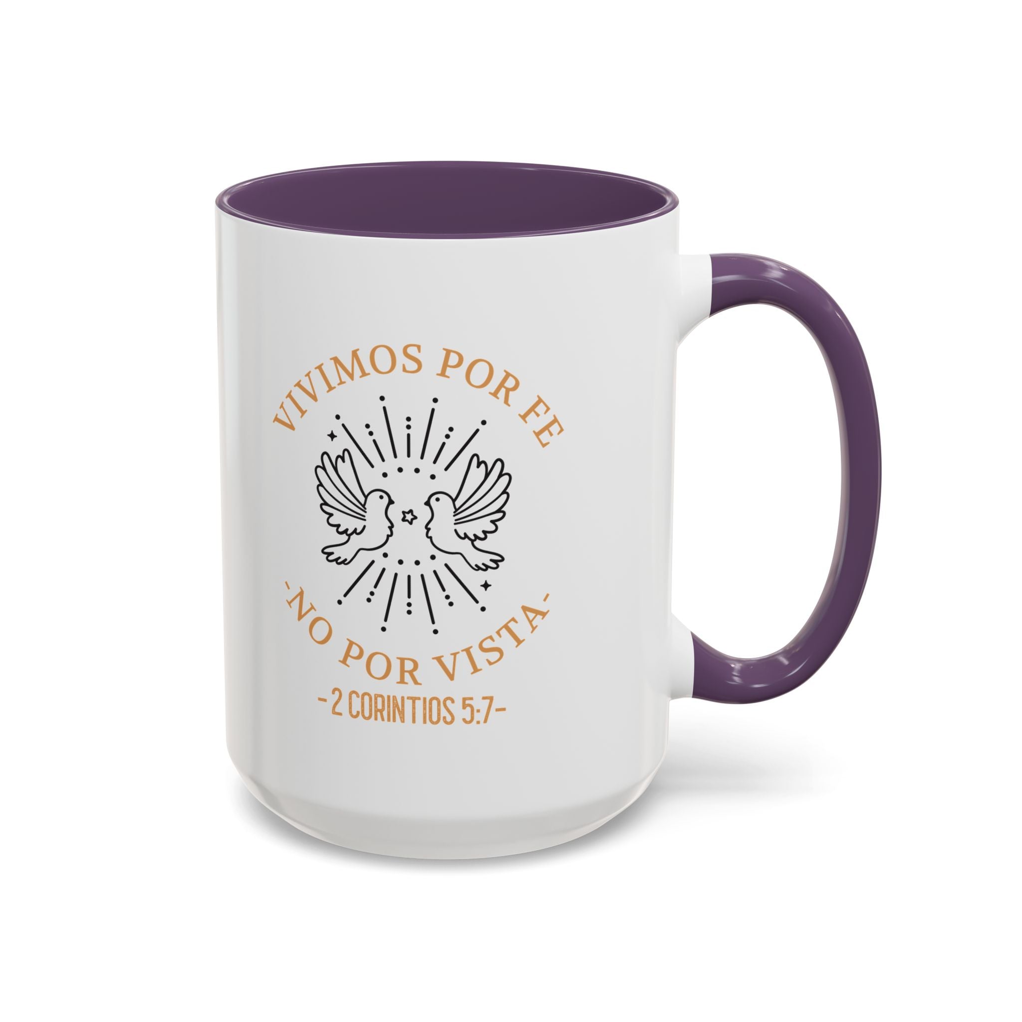 Coffee Mug Cristianos -  "Vivimos por Fe no por Vista" Taza de Cafe Fe Religiosa 11oz/15oz