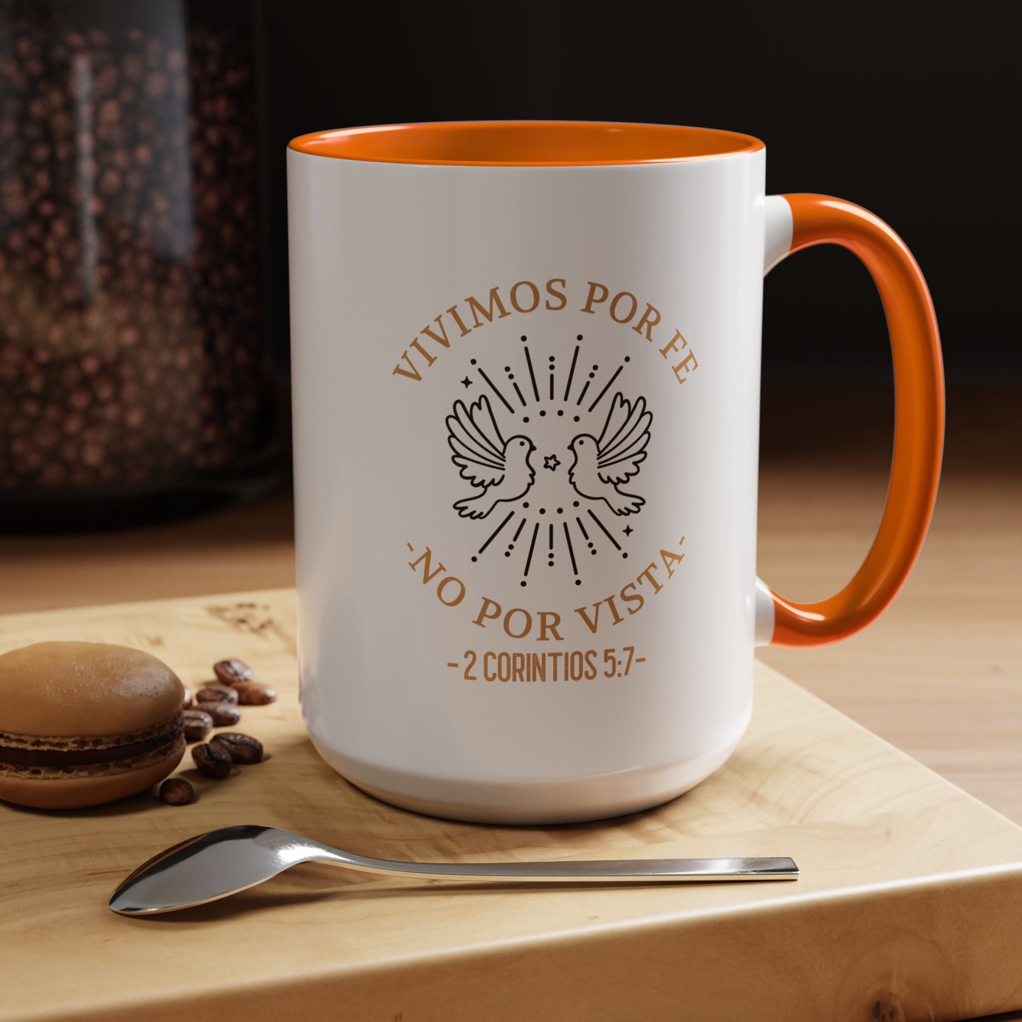 Coffee Mug Cristianos -  "Vivimos por Fe no por Vista" Taza de Cafe Fe Religiosa 11oz/15oz